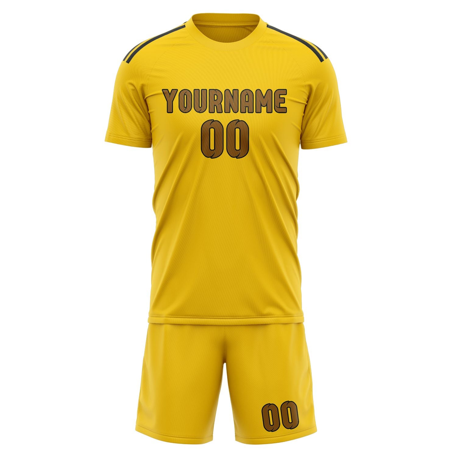 Custom Gold Khaki Soccer Set