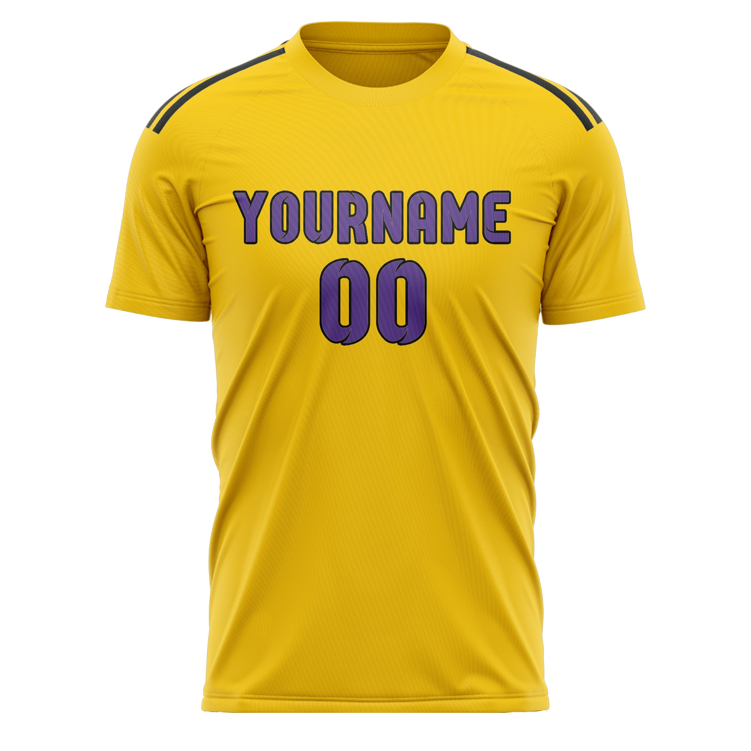 Custom Gold Light Purple Soccer Jersey