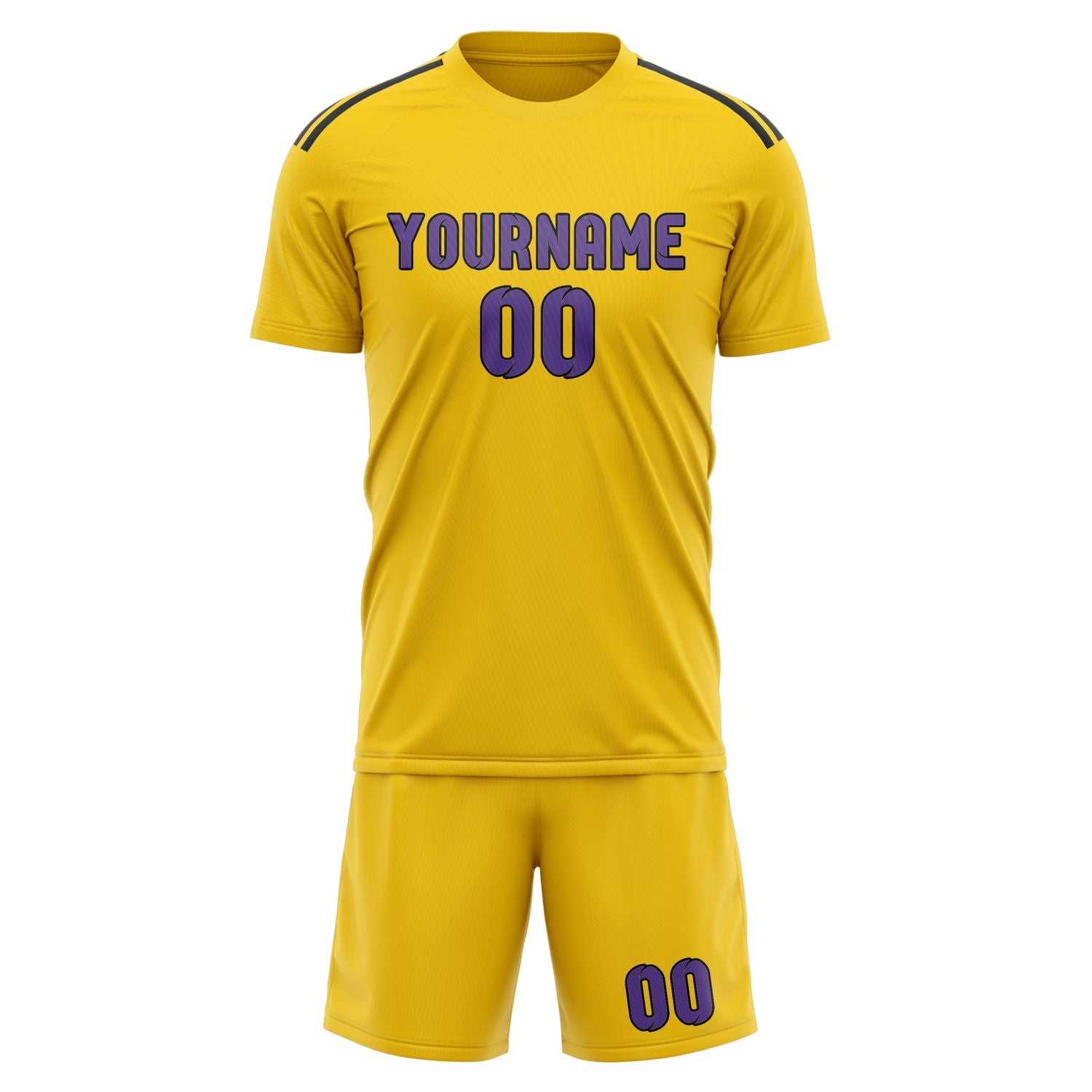 Custom Gold Light Purple Soccer Set