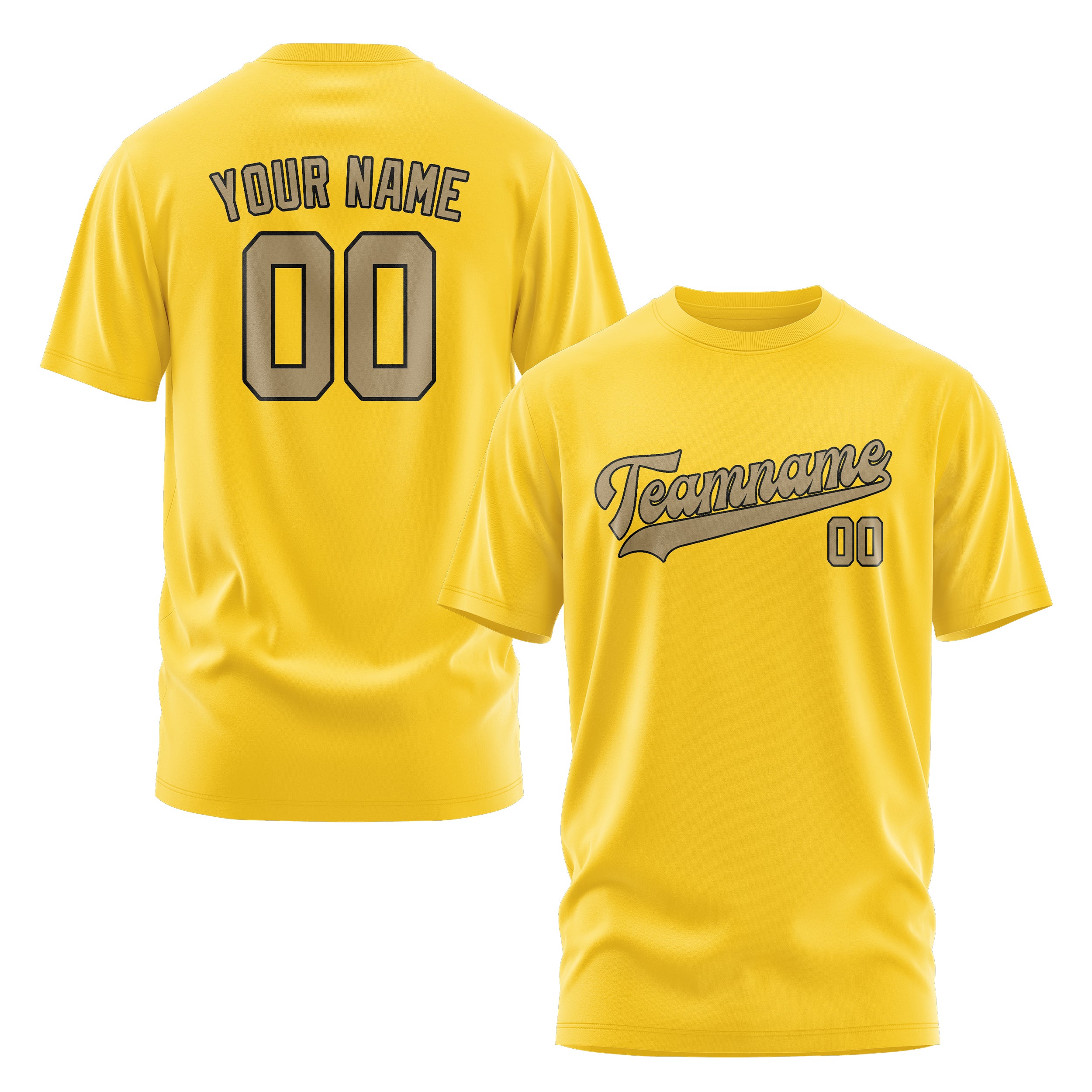 Custom Gold Light Khaki T-Shirt