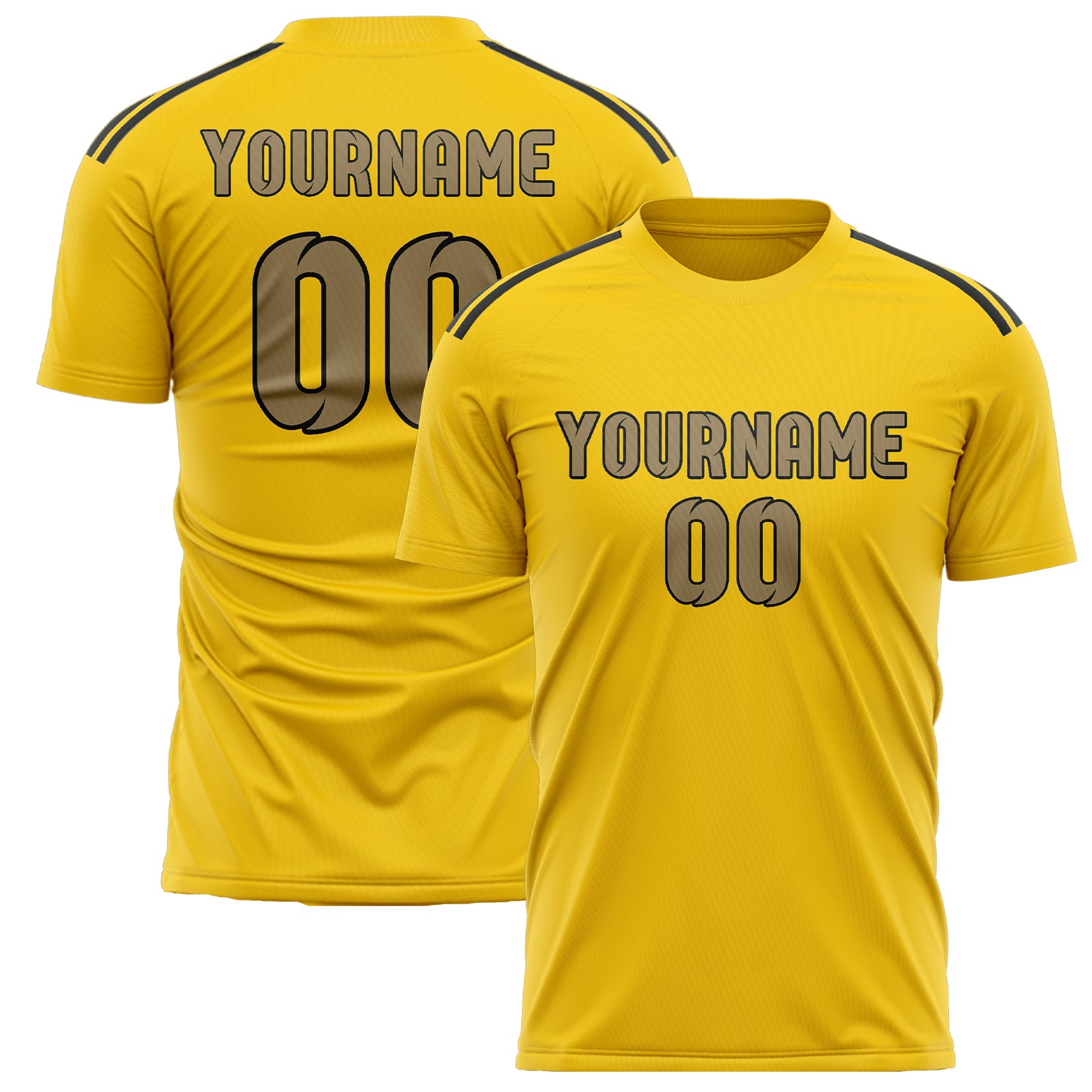 Custom Gold Light Khaki Soccer Jersey