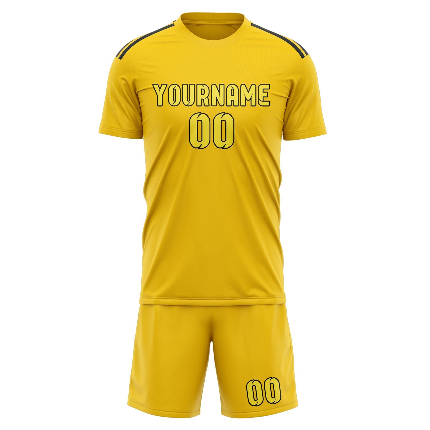 Custom Gold Light Yellow Soccer Set