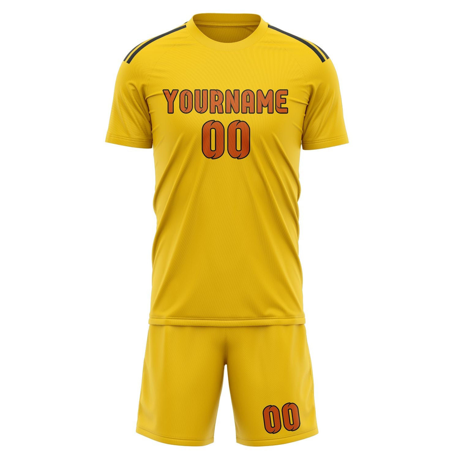 Custom Gold Orange Soccer Set