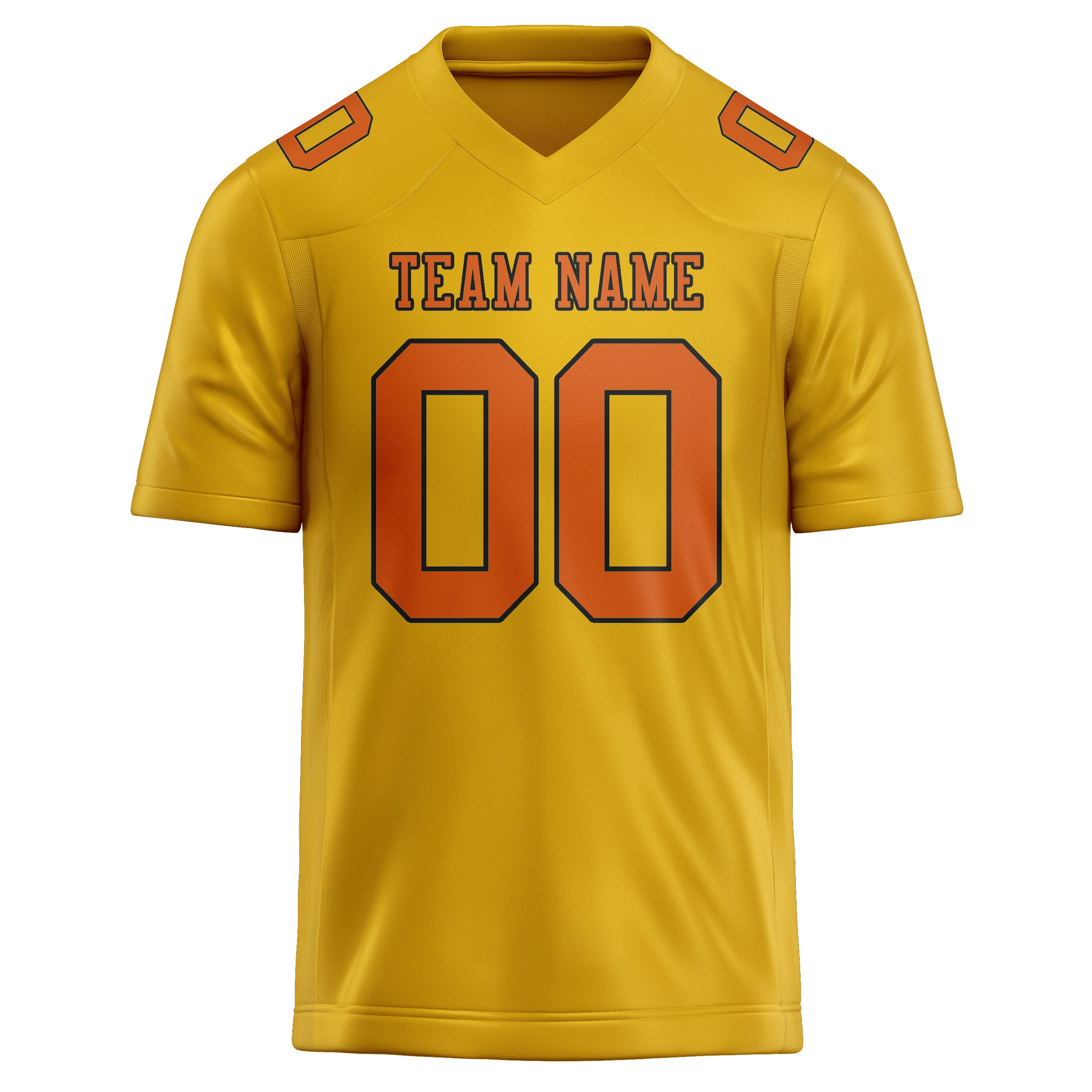Custom Gold Orange Football Jersey