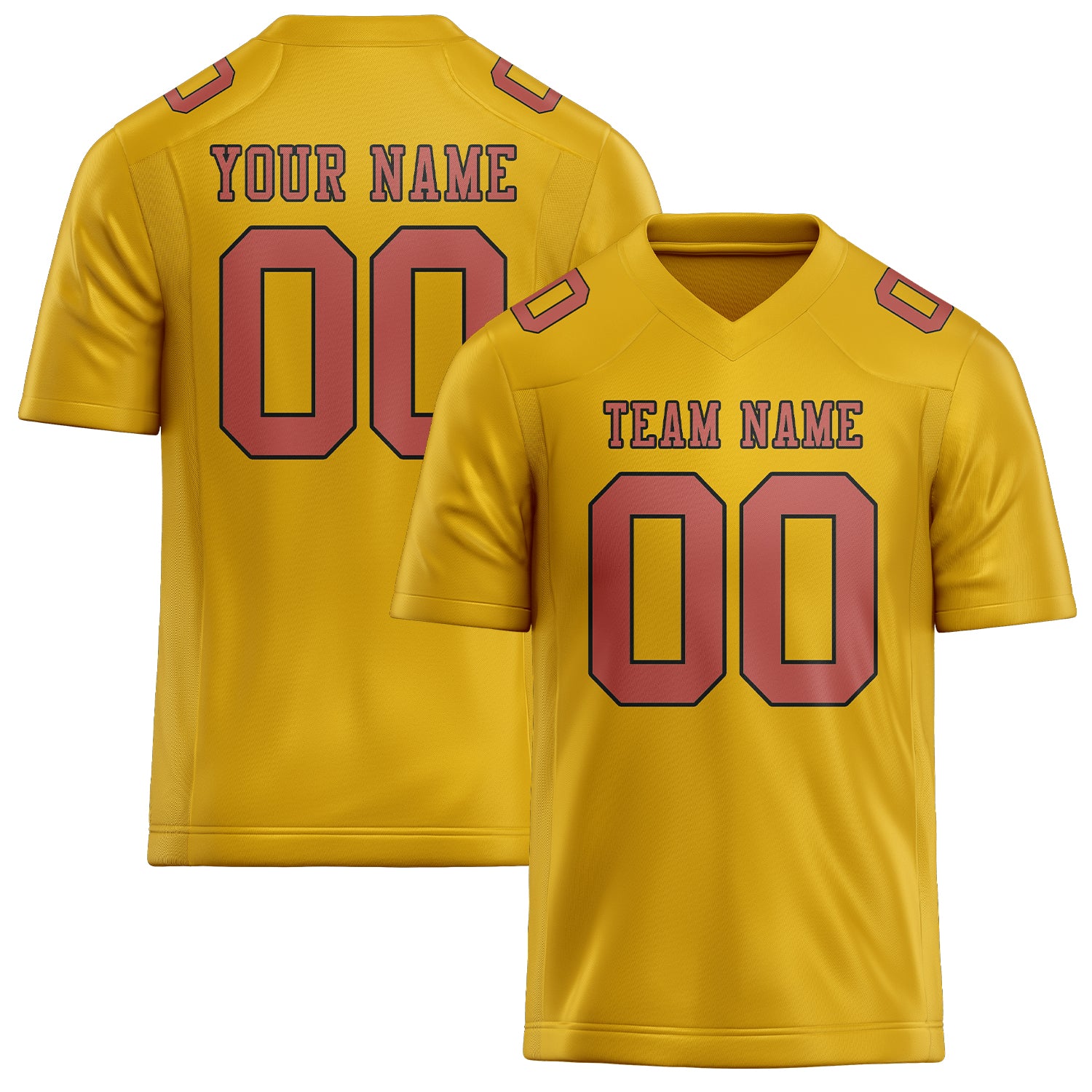 Custom Gold Copper Rose Football Jersey