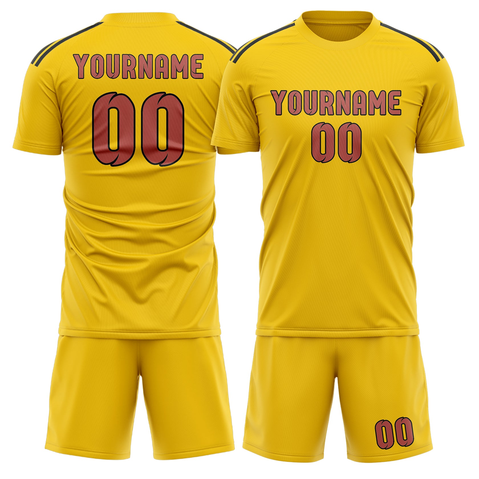 Custom Gold Copper Rose Soccer Set