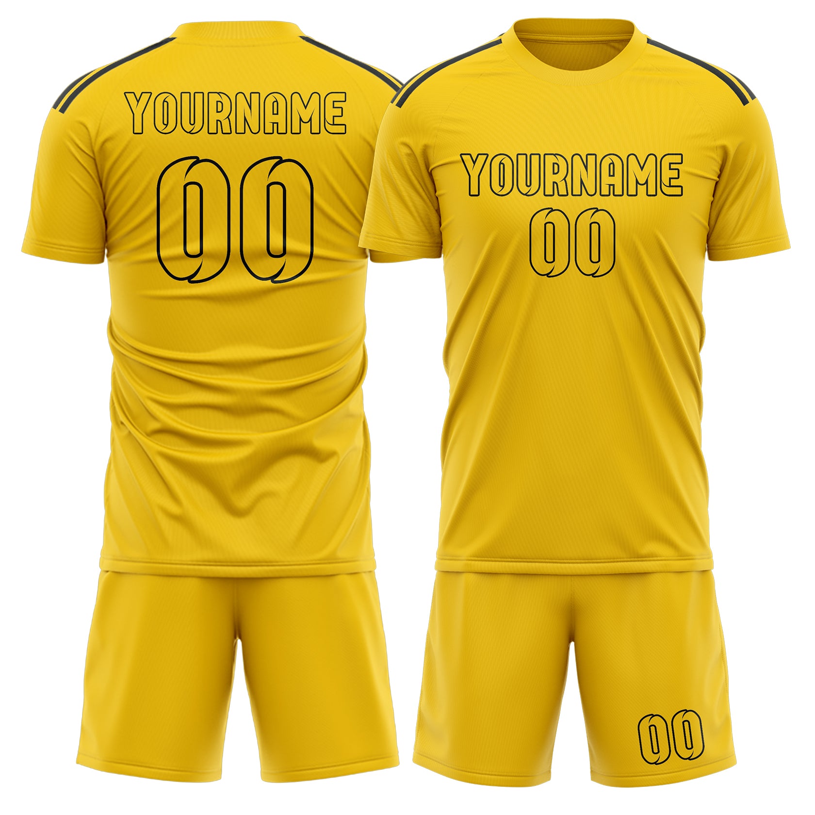 Custom Gold Gold Soccer Set