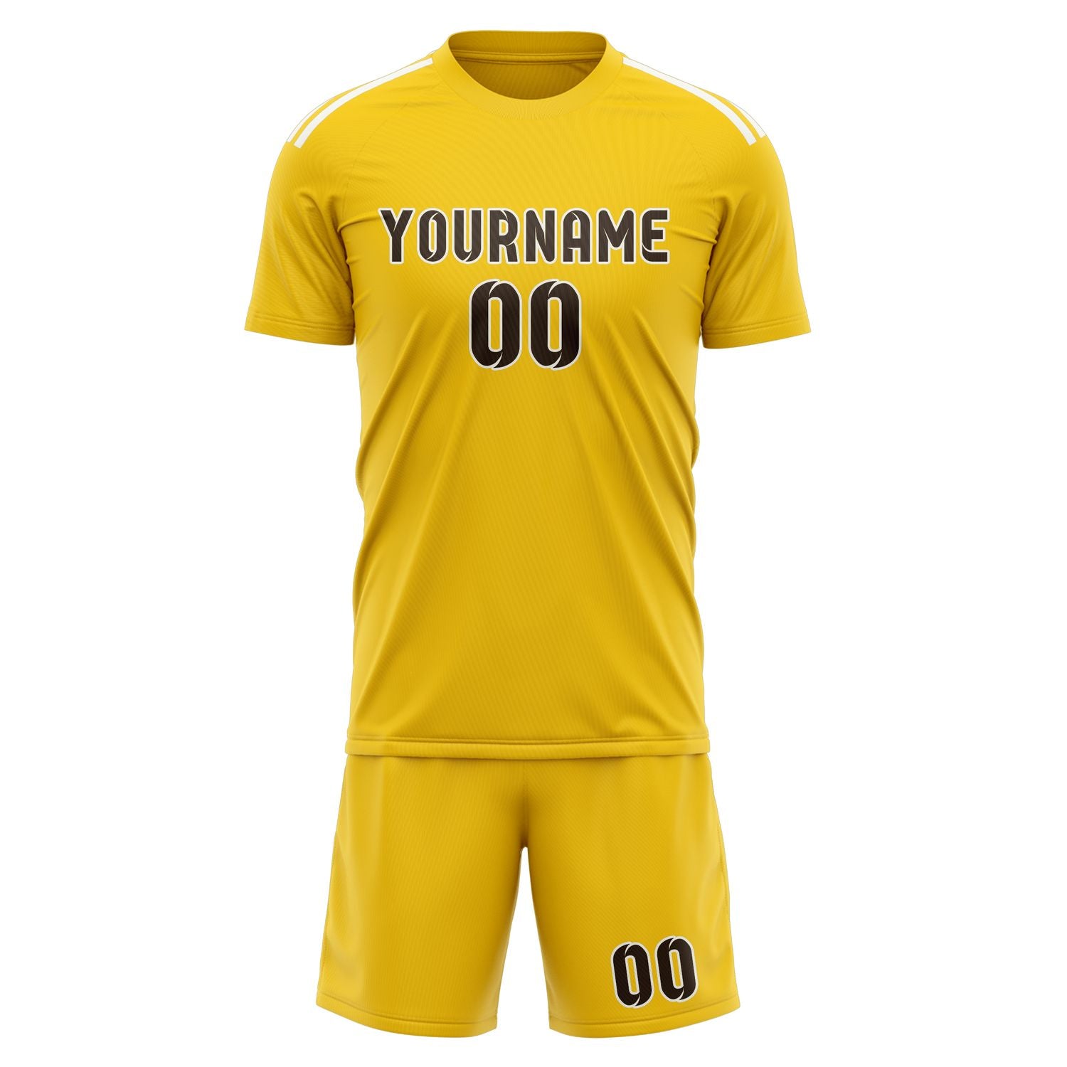 Custom Gold Brown Soccer Set