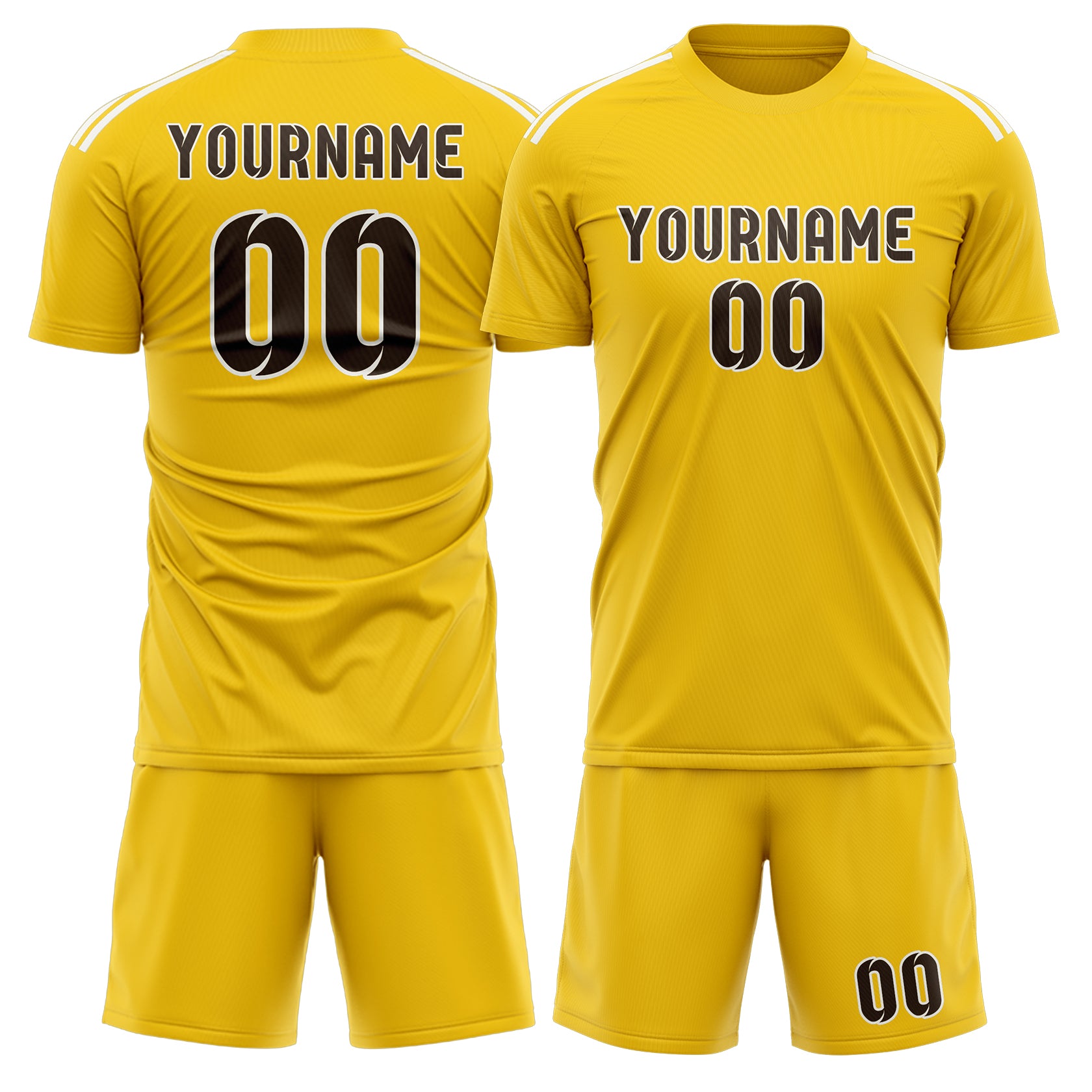 Custom Gold Brown Soccer Set