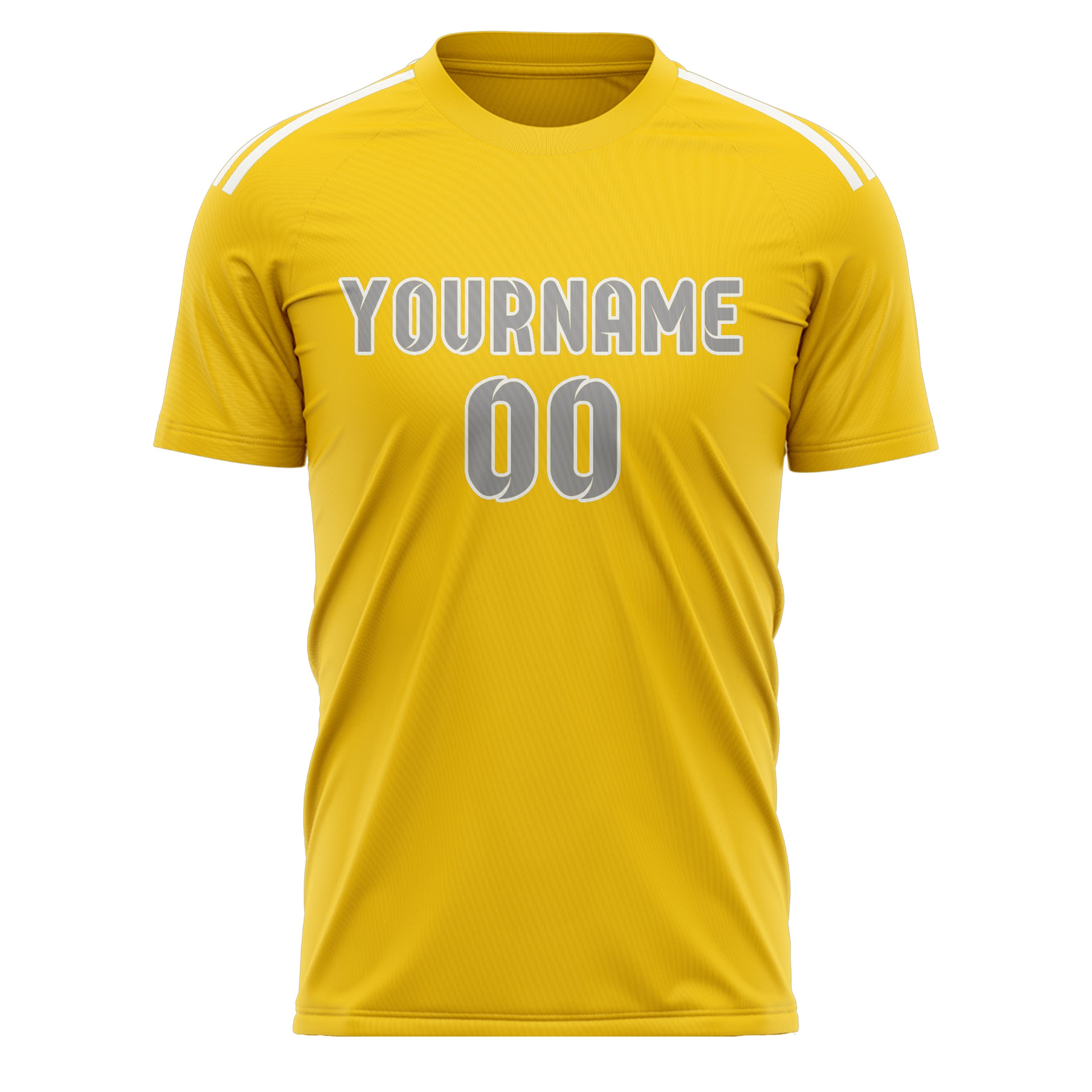 Custom Gold Gray Soccer Jersey