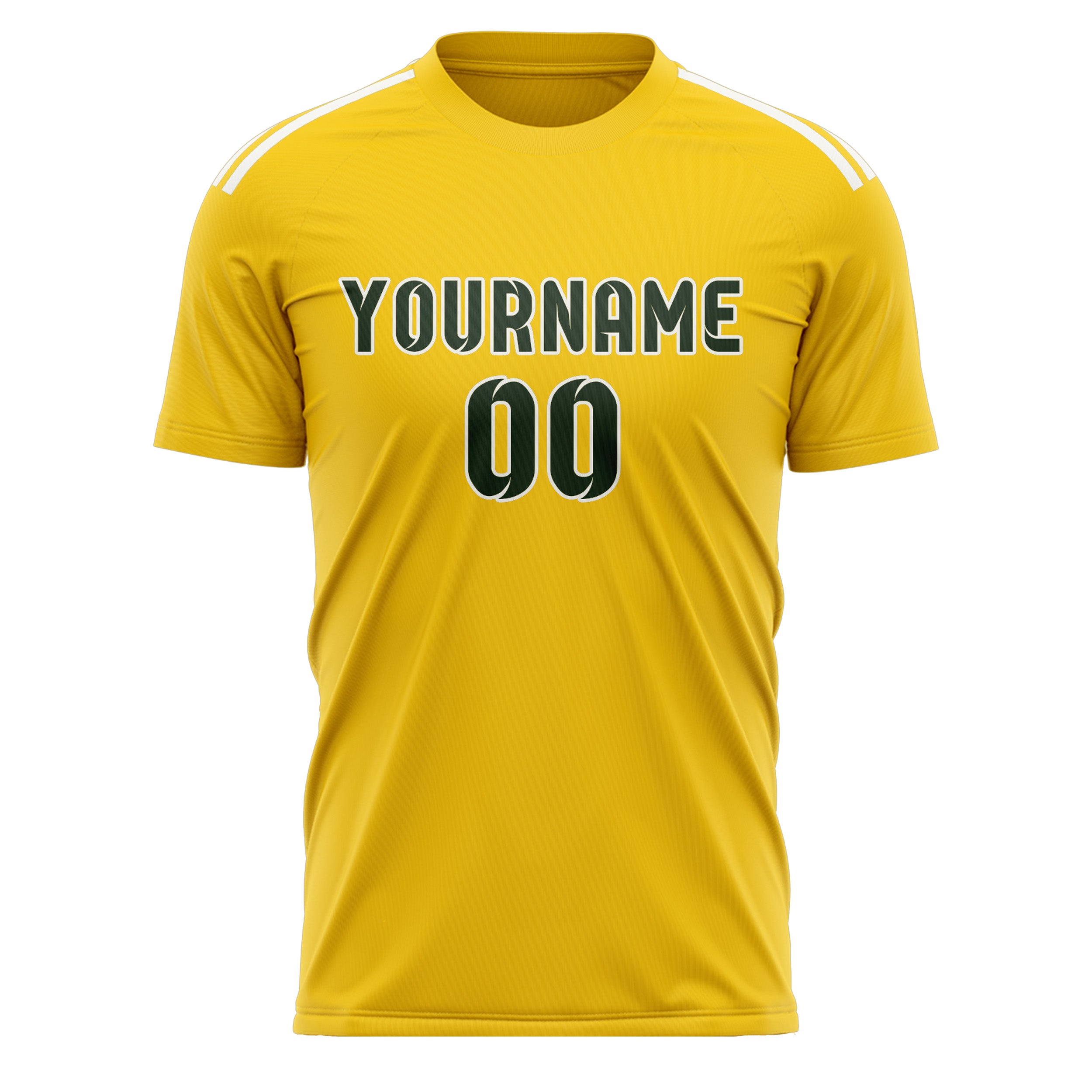 Custom Gold Dark Green Soccer Jersey