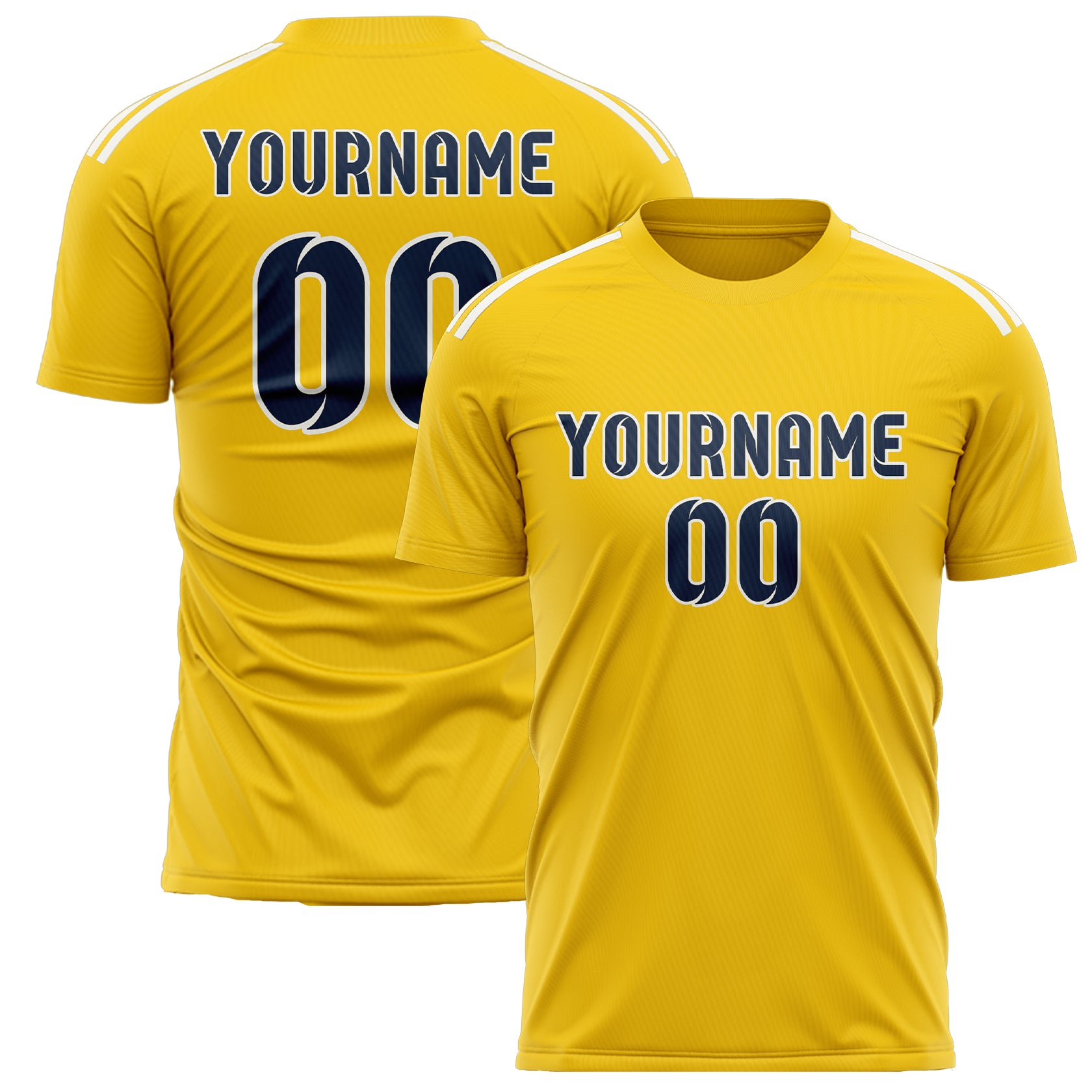 Custom Gold Blue Soccer Jersey
