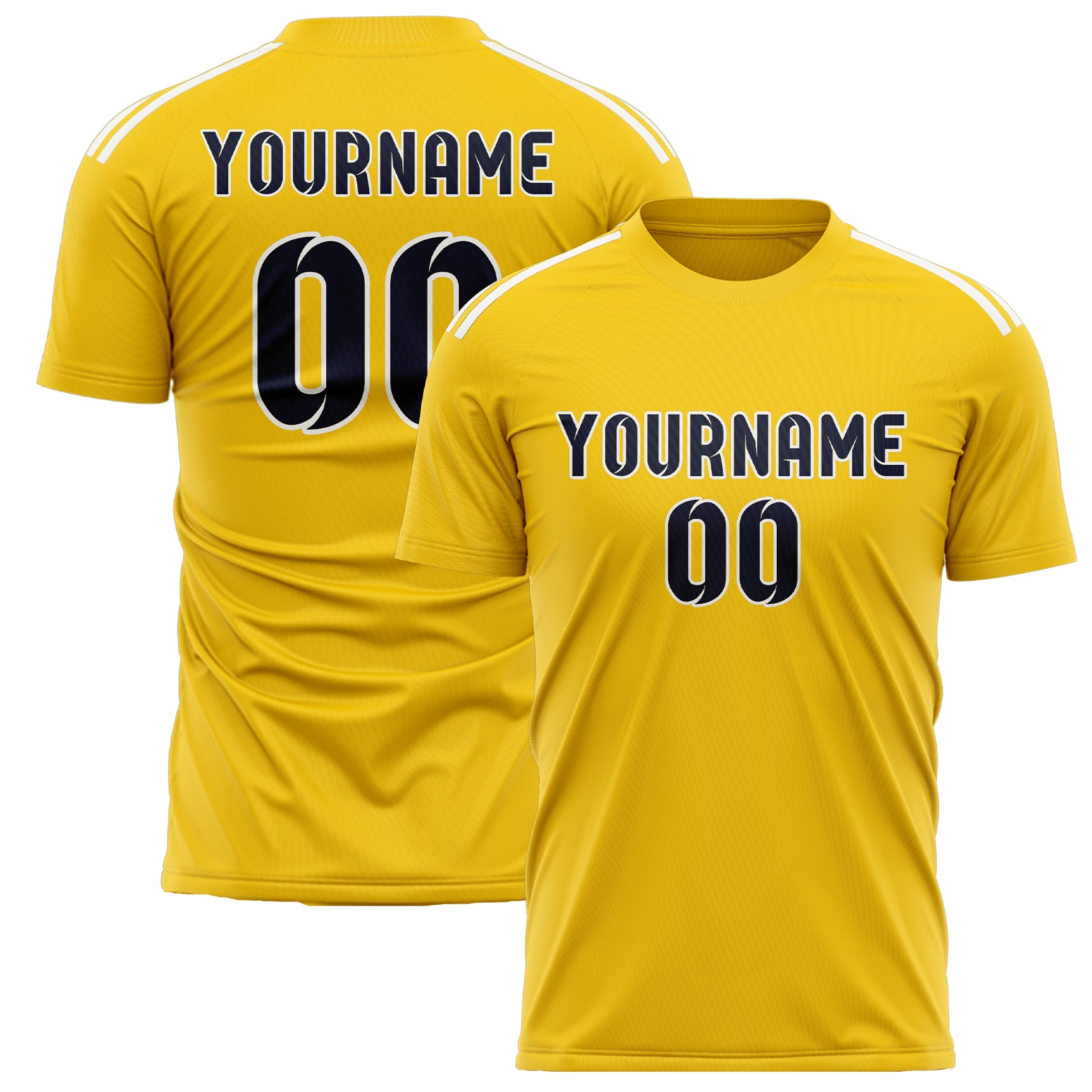 Custom Gold Navy Soccer Jersey
