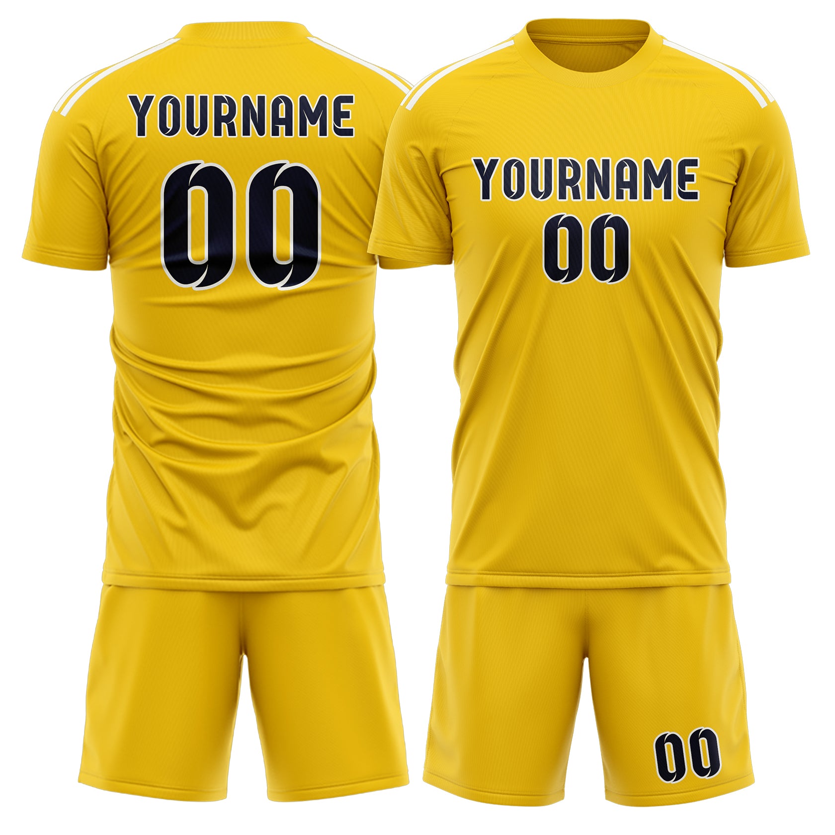 Custom Gold Navy Soccer Set
