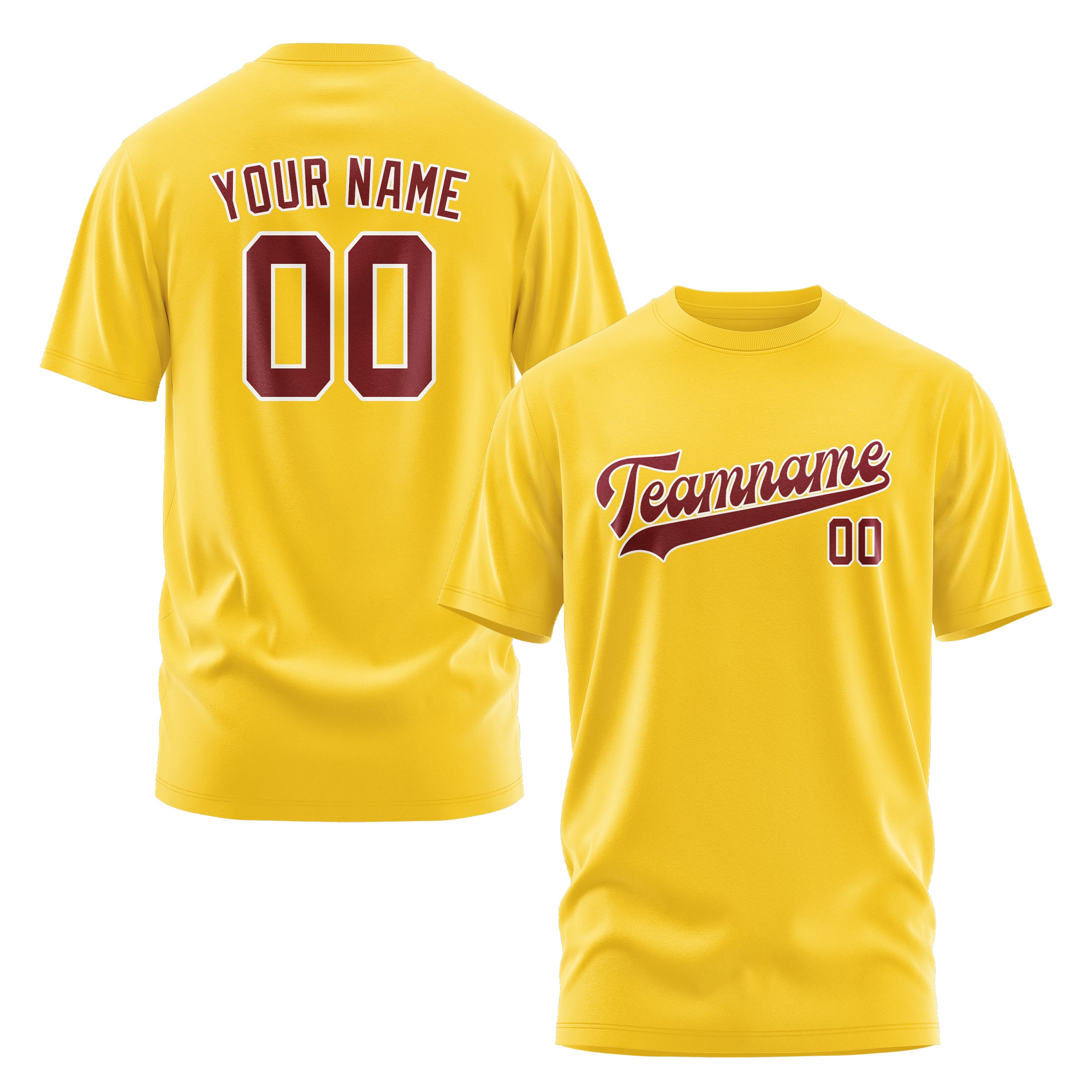 Custom Gold Crimson Red T-Shirt