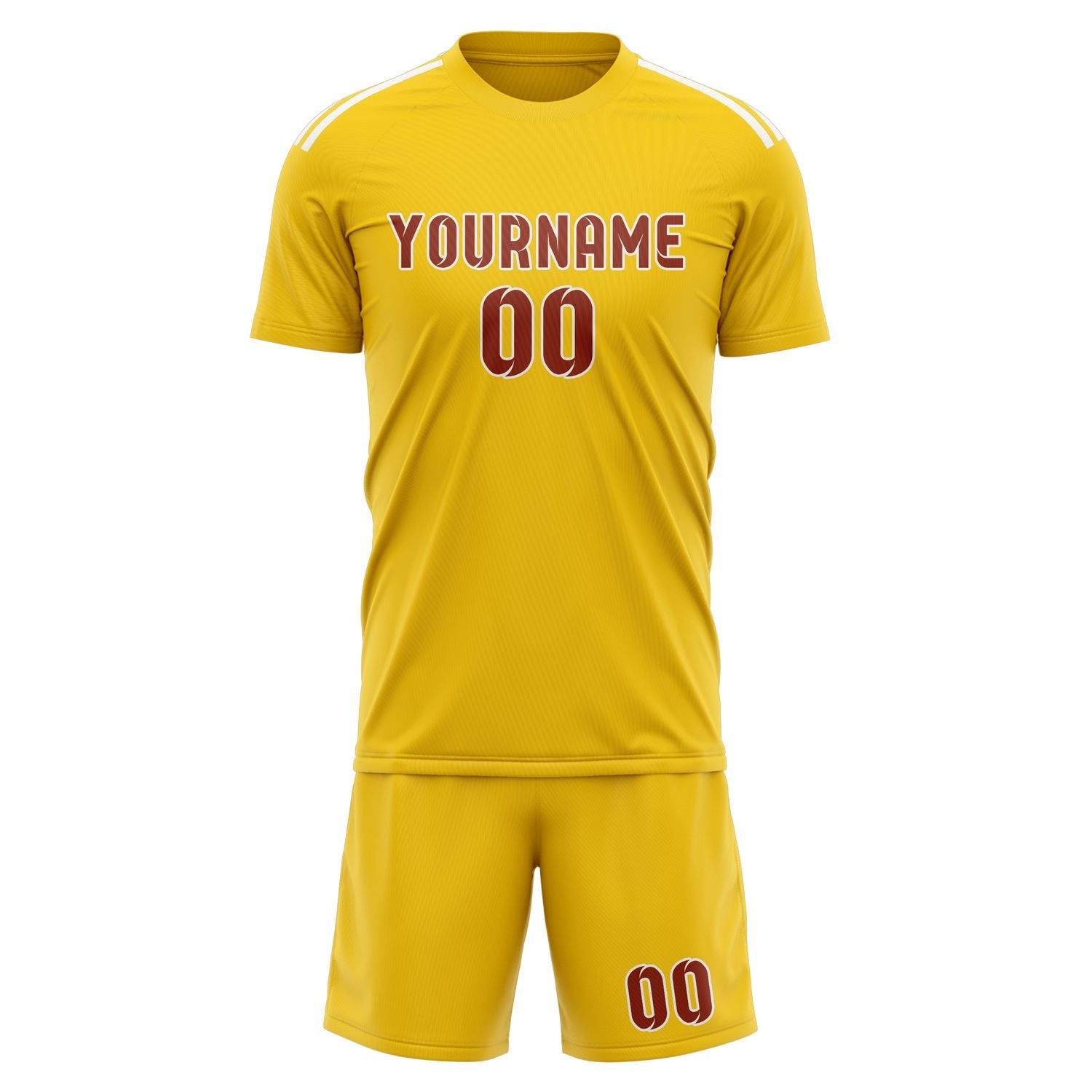 Custom Gold Coral Red Soccer Set