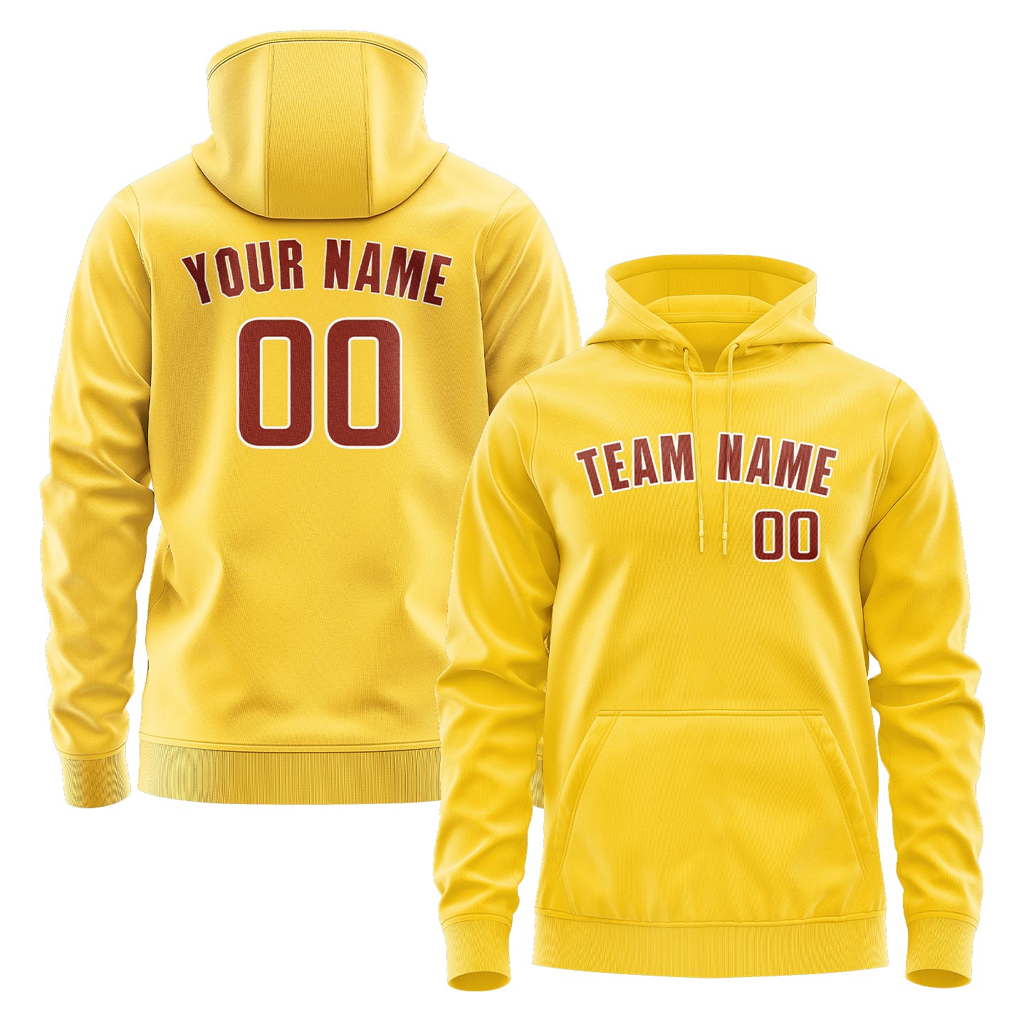 Custom Gold Coral Red Hoodie