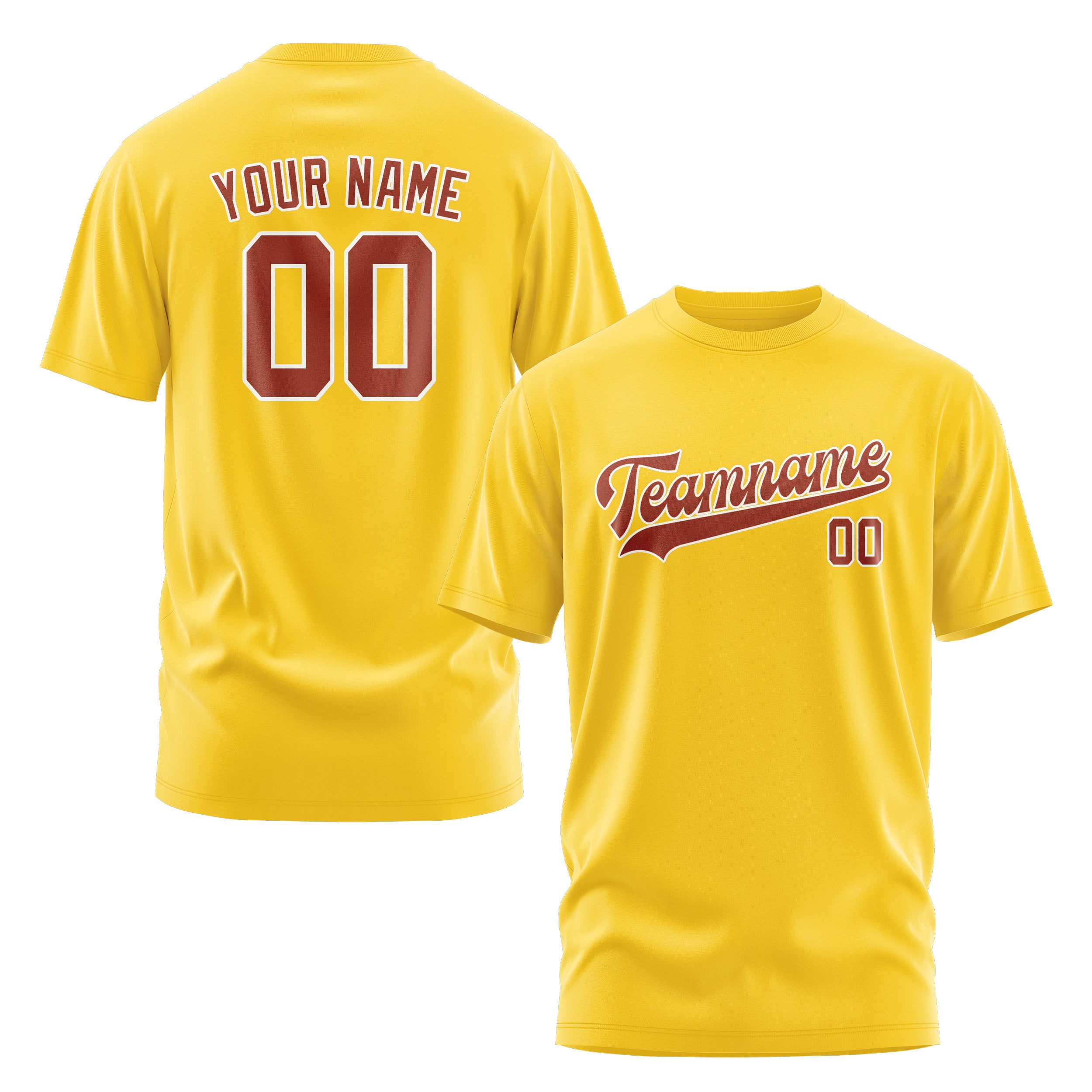 Custom Gold Coral Red T-Shirt