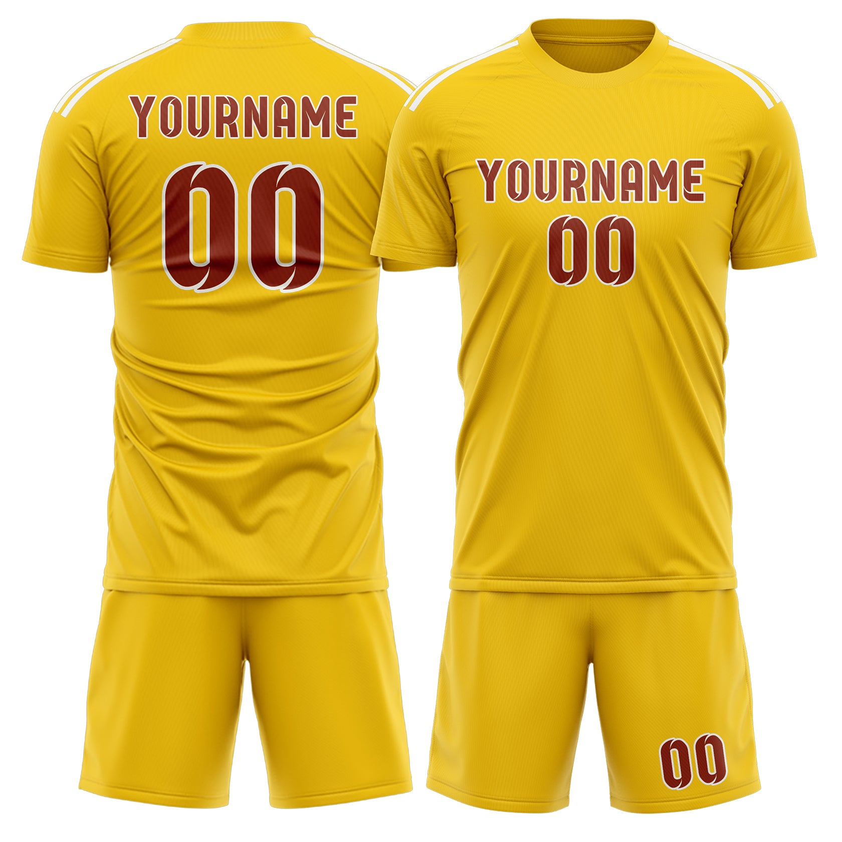Custom Gold Coral Red Soccer Set