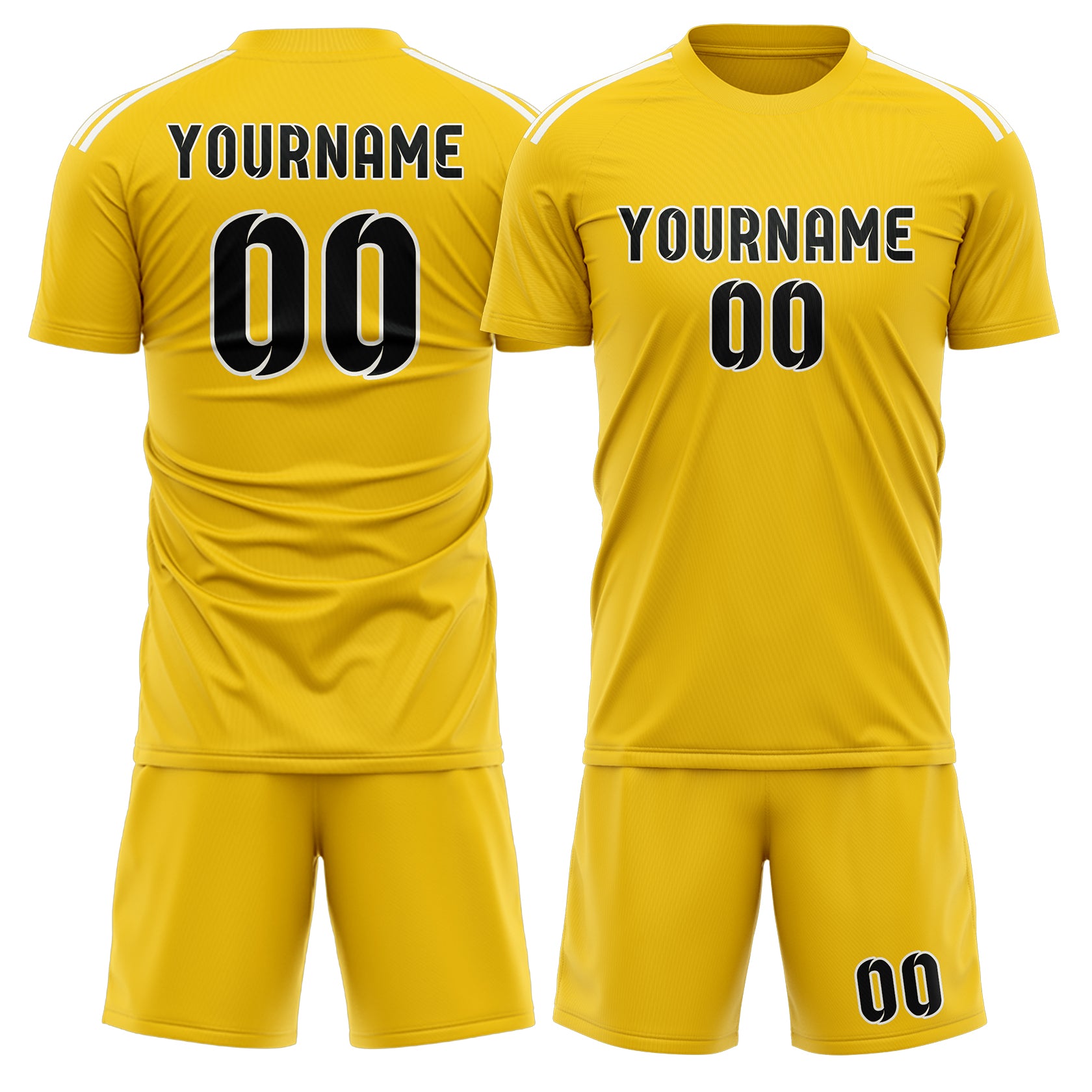 Custom Gold Black Soccer Set