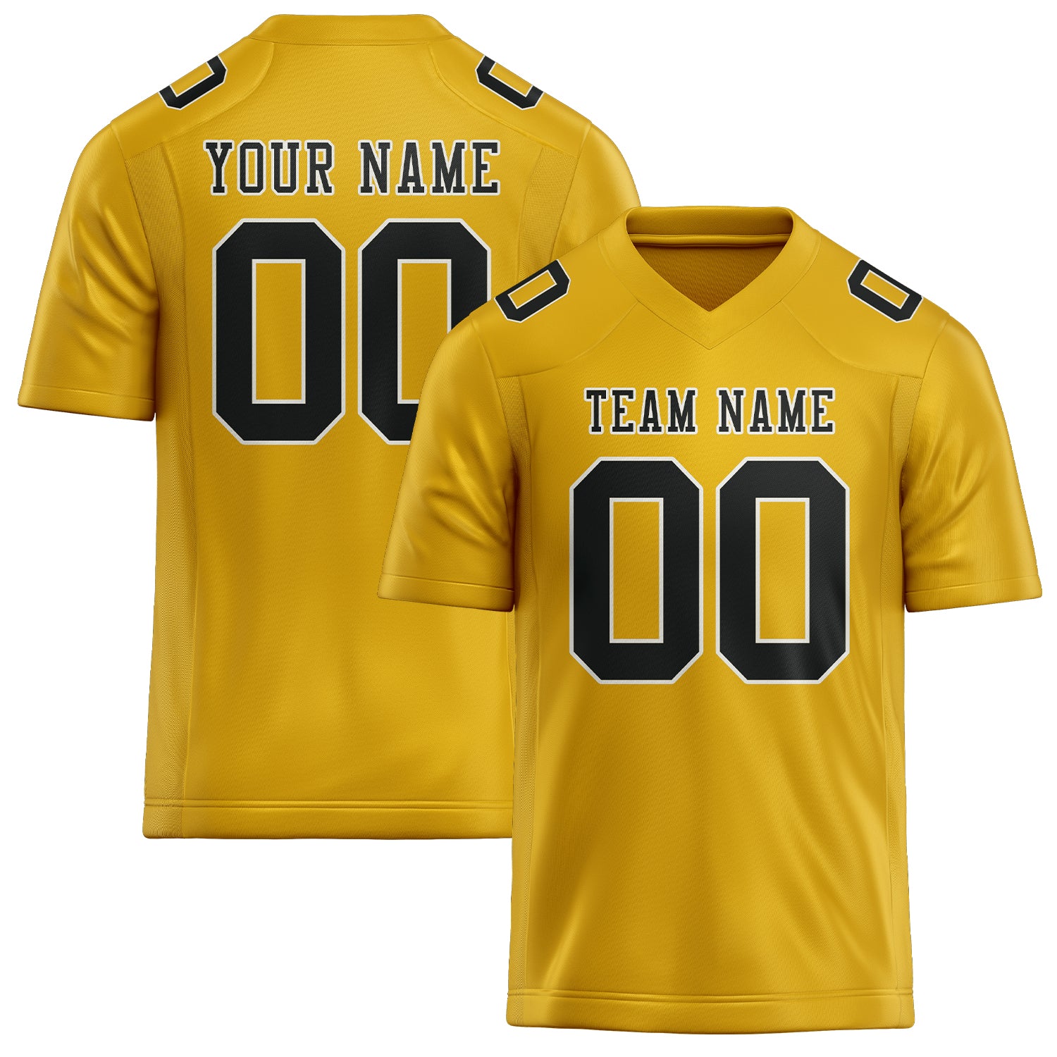 Custom Gold Black Football Jersey