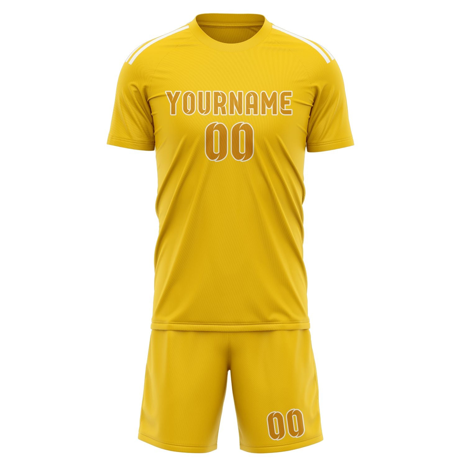 Custom Gold Yellow Soccer Set