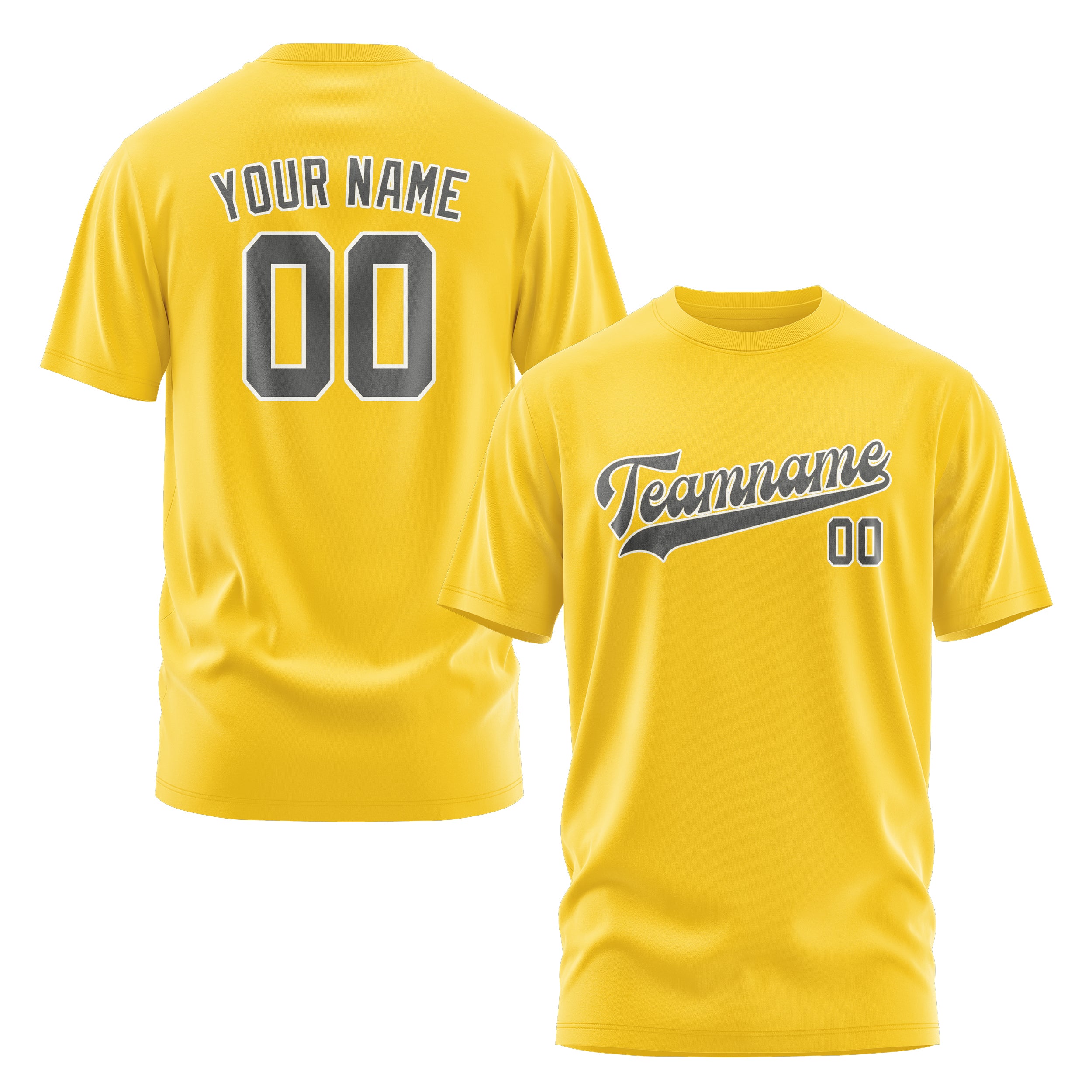 Custom Gold Dark Grey T-Shirt