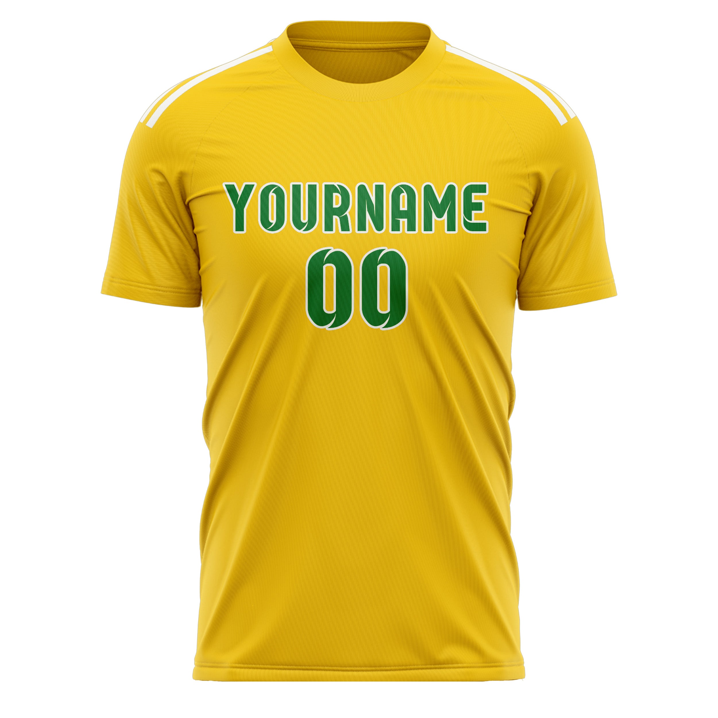 Custom Gold Emerald Green Soccer Jersey
