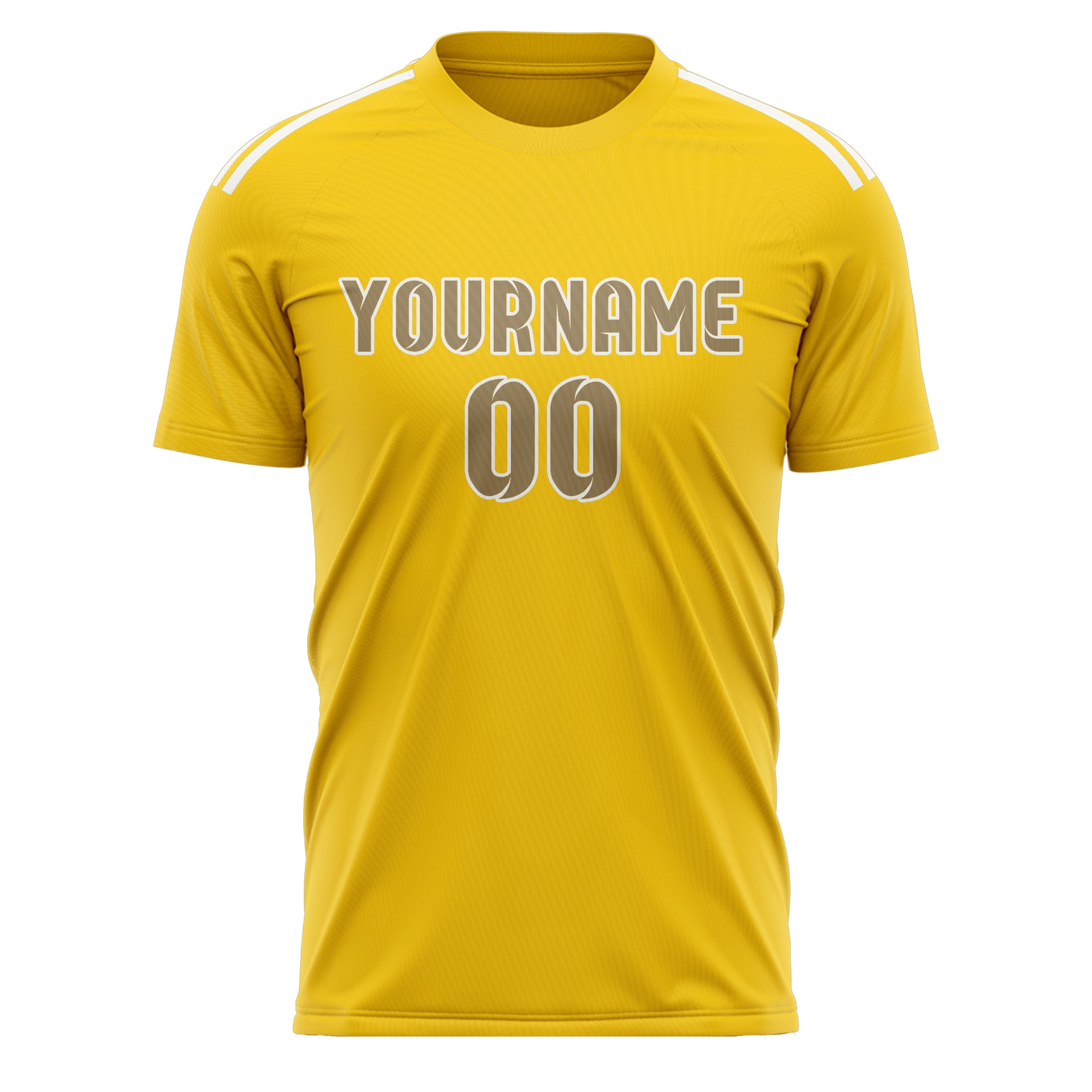 Custom Gold Light Khaki Soccer Jersey