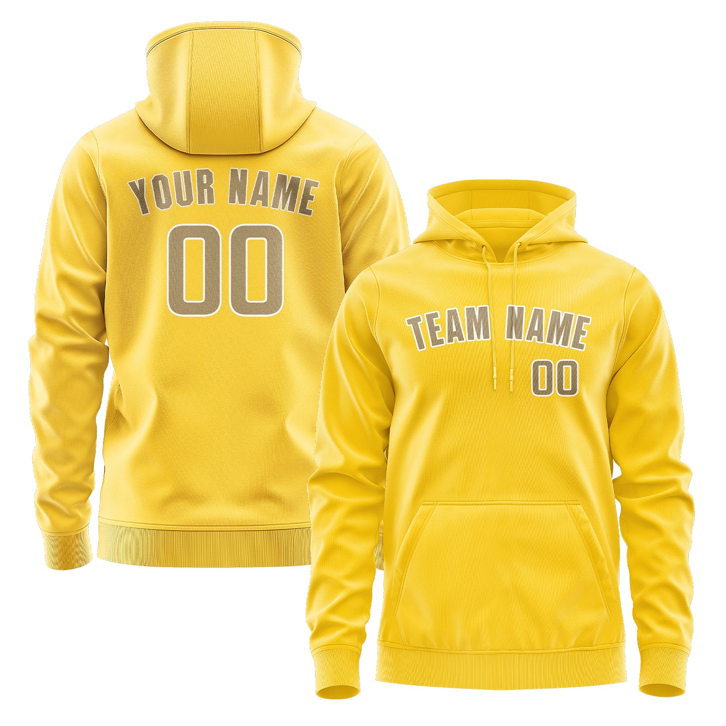 Custom Gold Light Khaki Hoodie