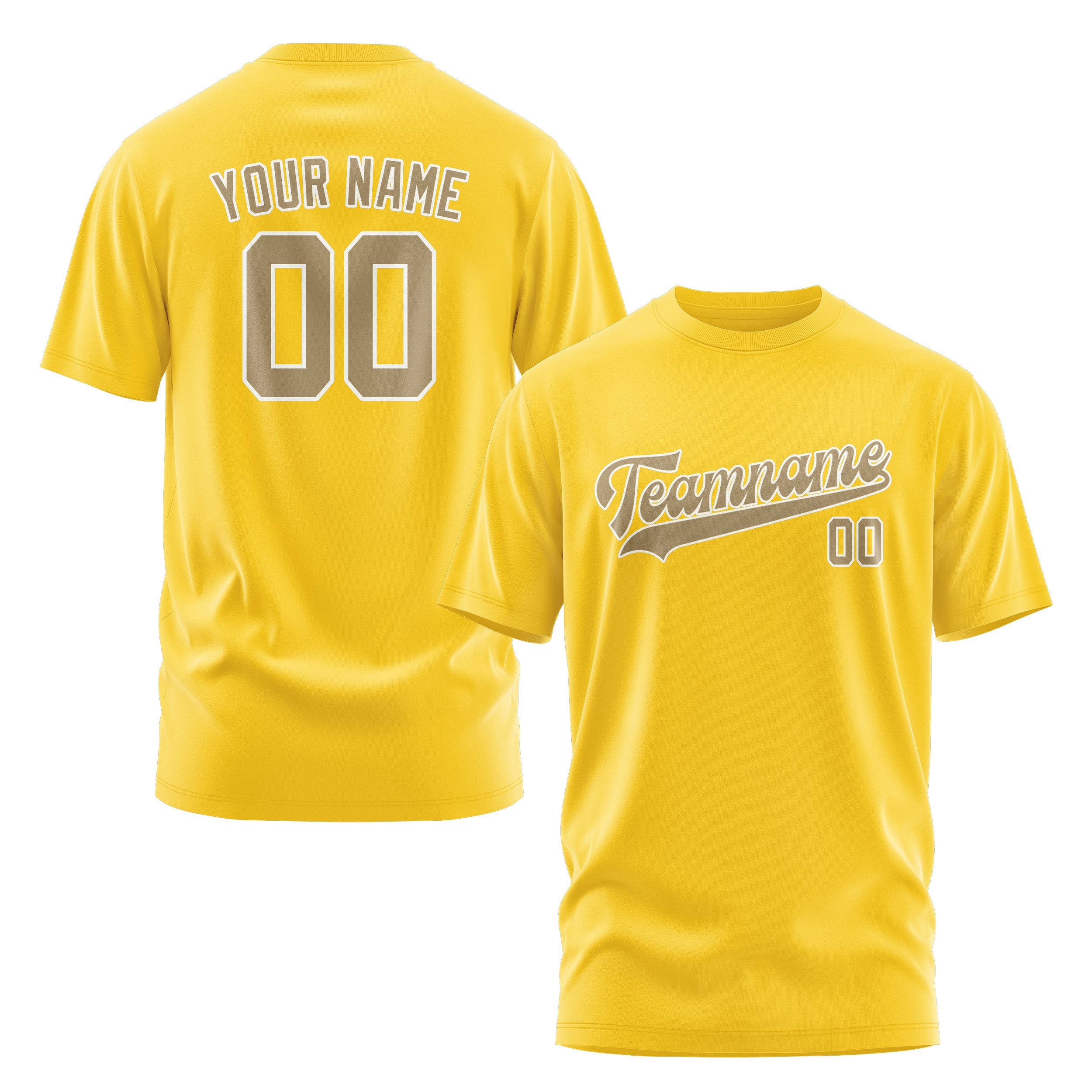 Custom Gold Light Khaki T-Shirt