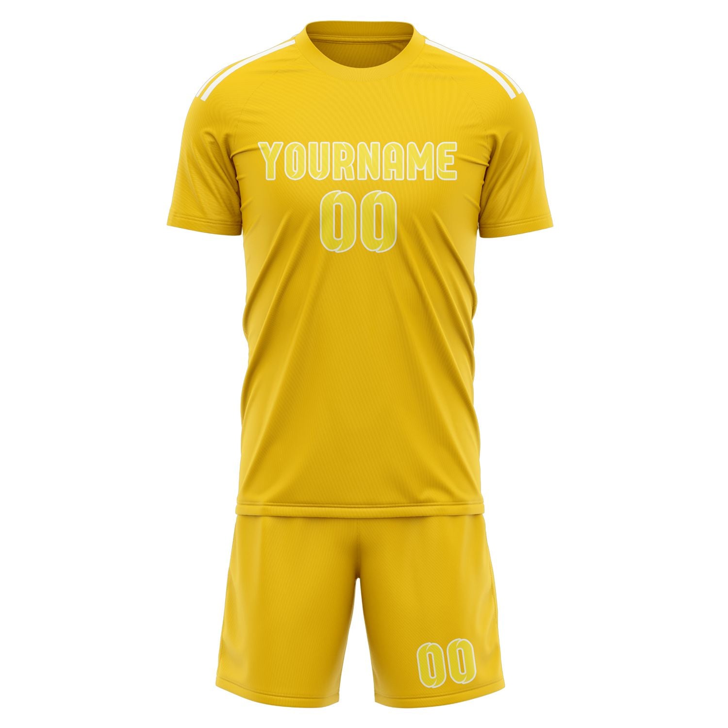 Custom Gold Light Yellow Soccer Set