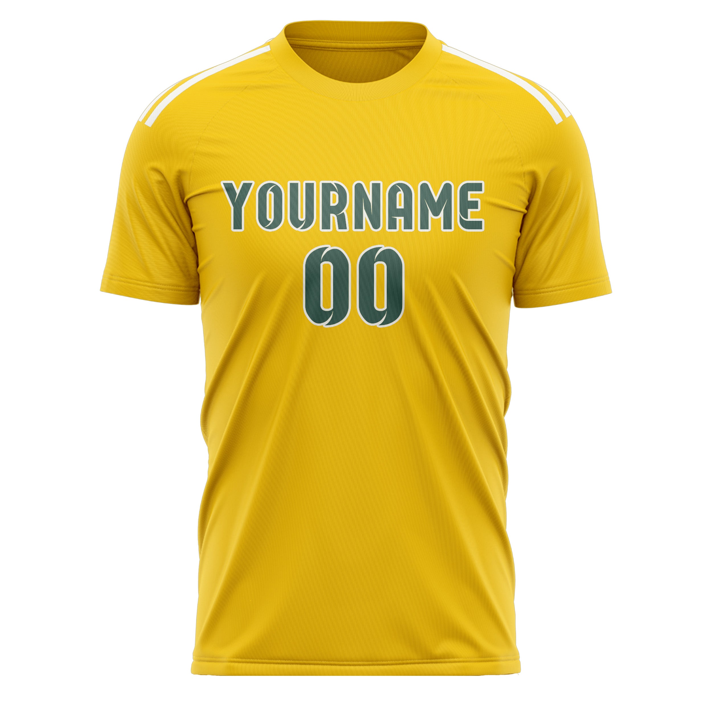 Custom Gold Blue Green Soccer Jersey