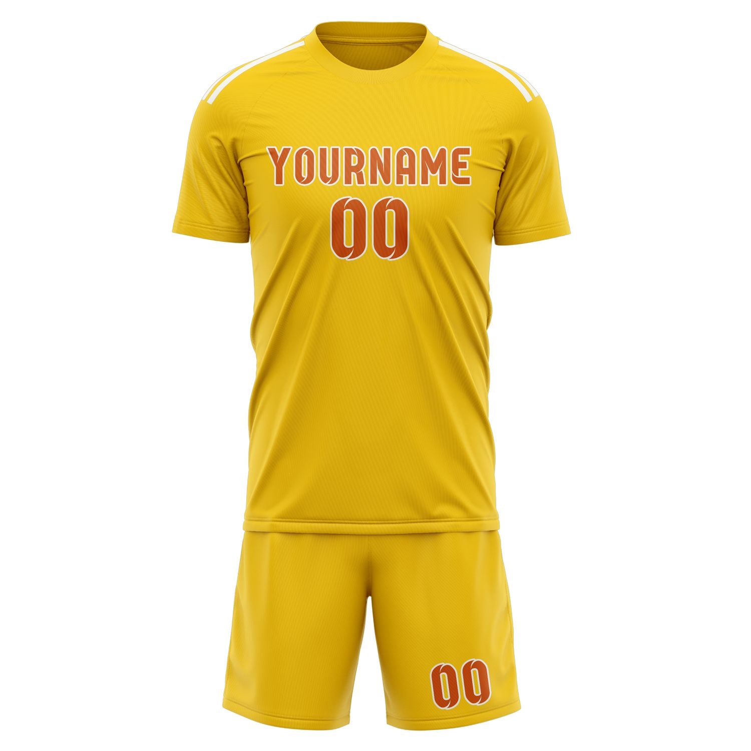 Custom Gold Orange Soccer Set