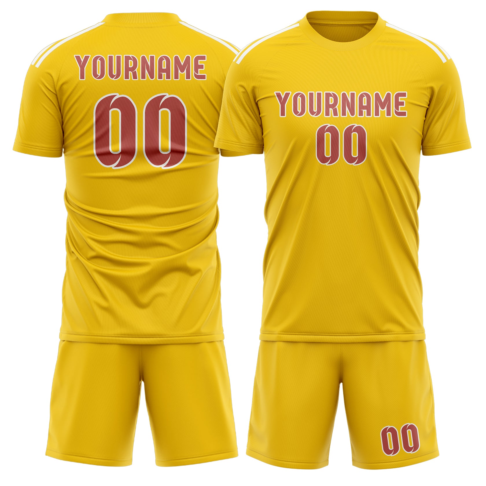 Custom Gold Copper Rose Soccer Set