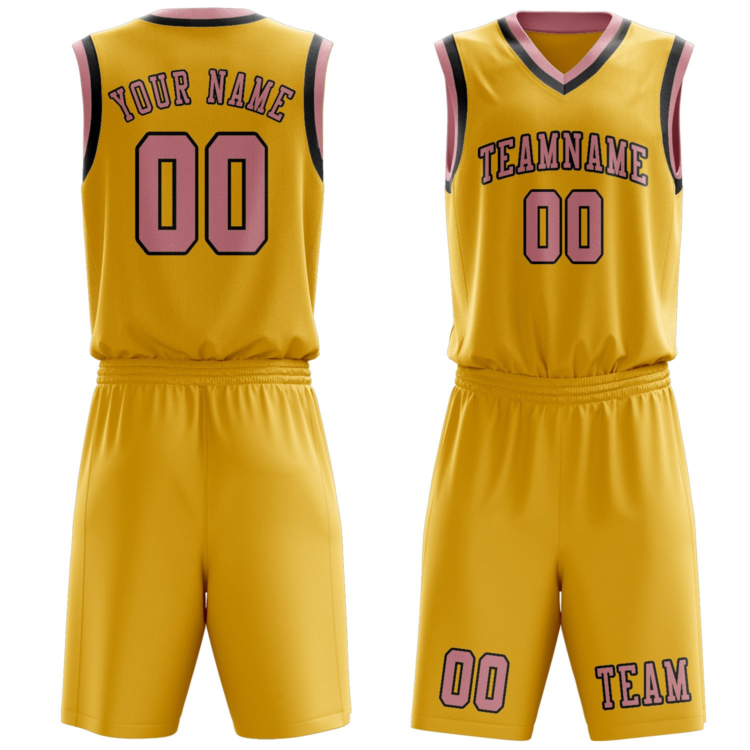 Custom Gold Light Pink Basketball Set