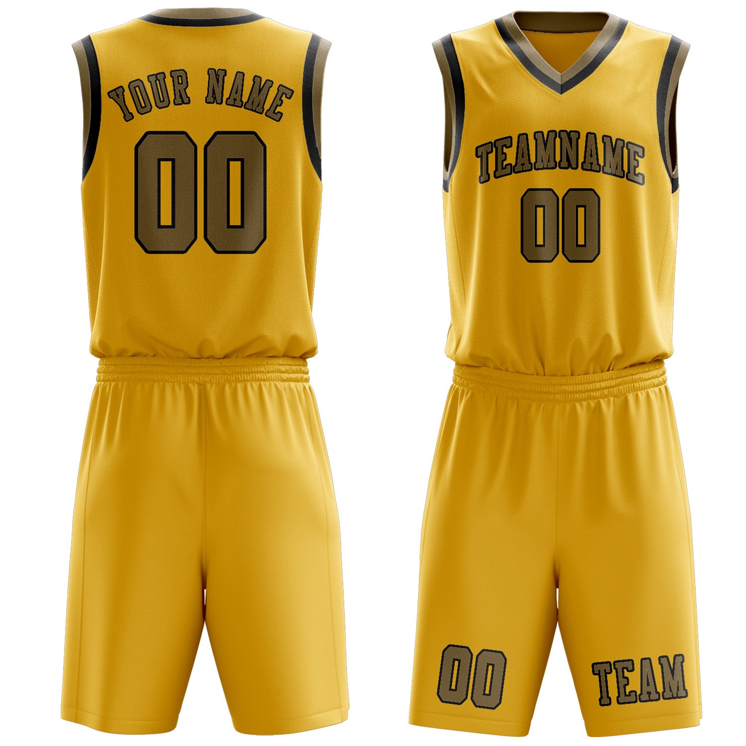 Custom Gold Light Khaki Basketball Set