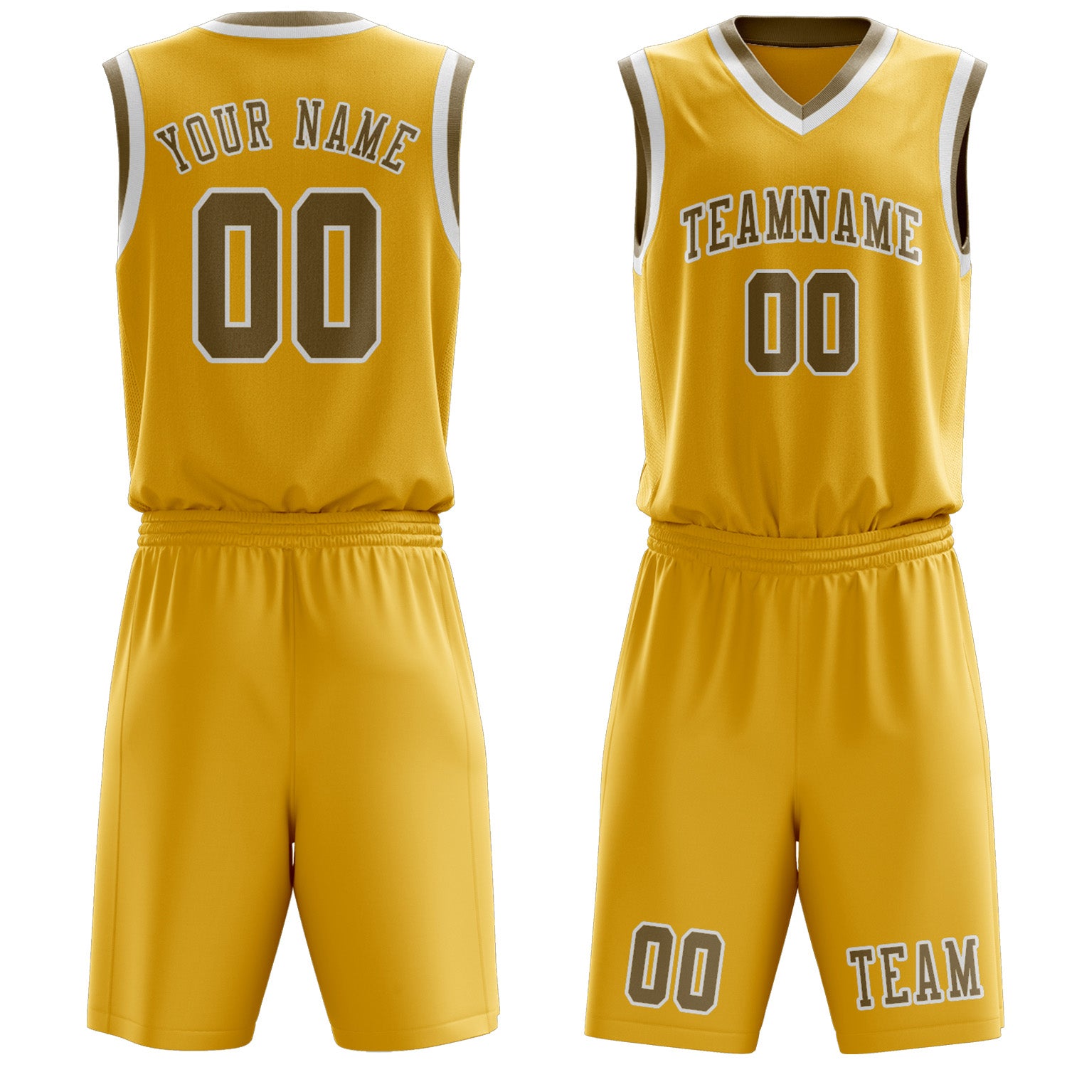 Custom Gold Light Khaki Basketball Set