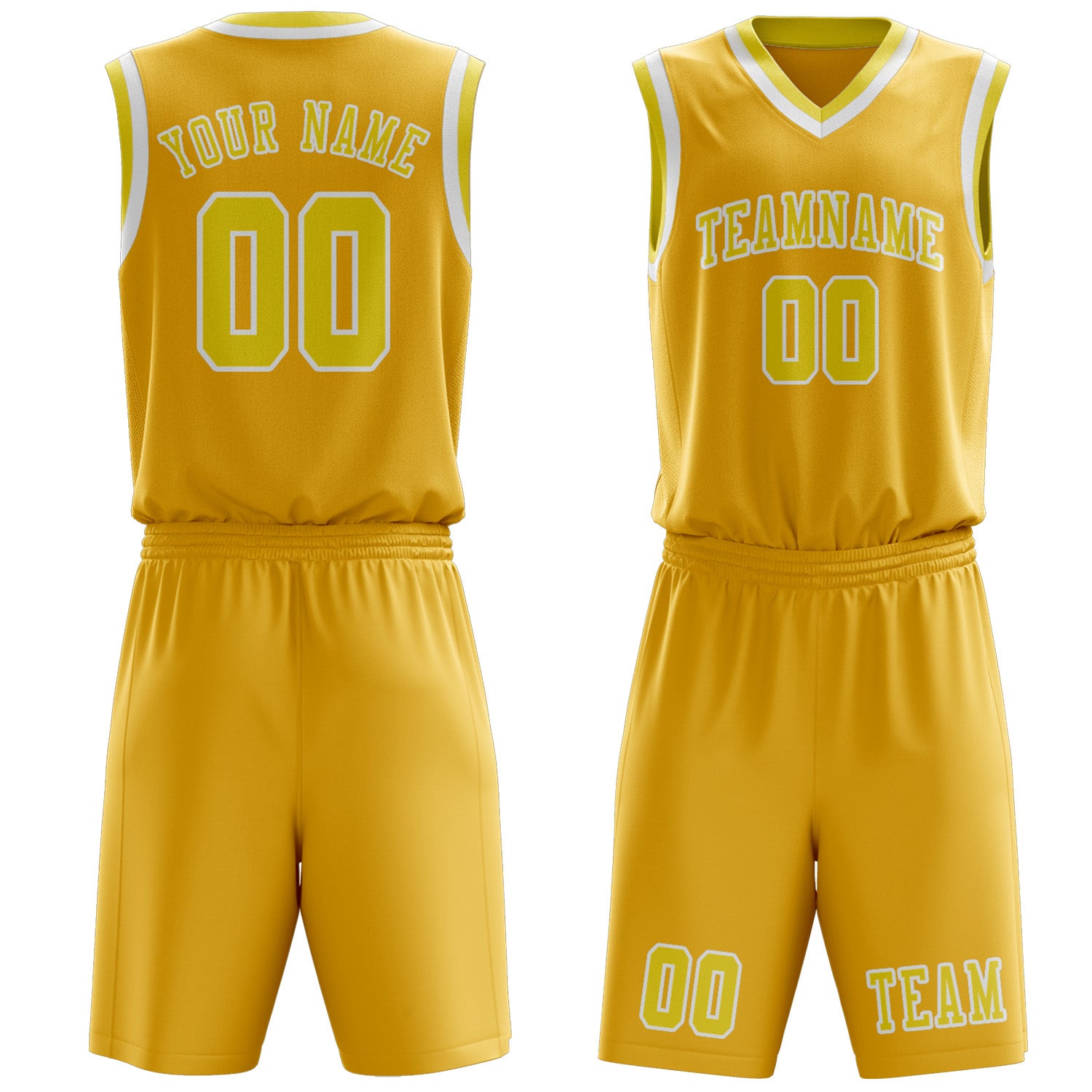 Custom Gold Light Yellow Basketball Set