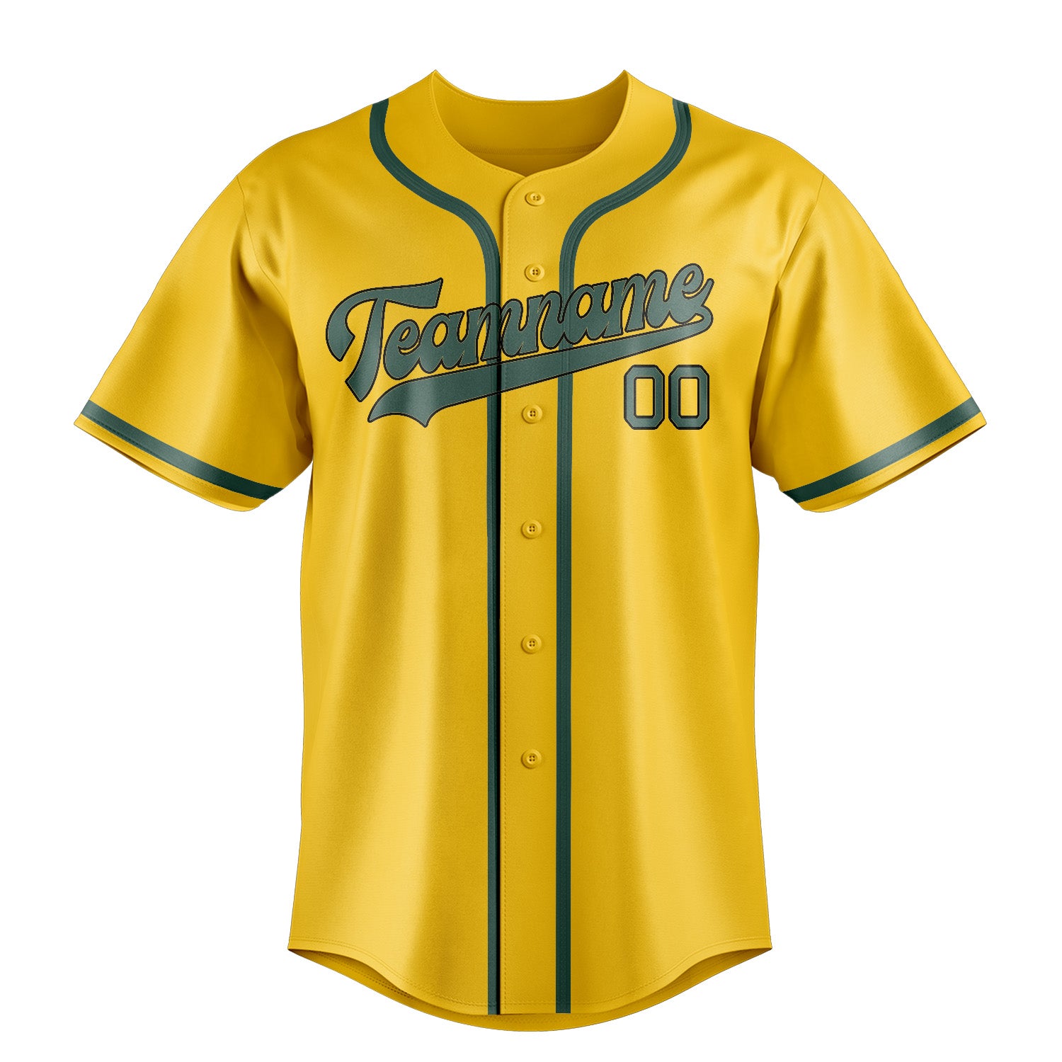 Custom Gold Blue Green Baseball Jersey