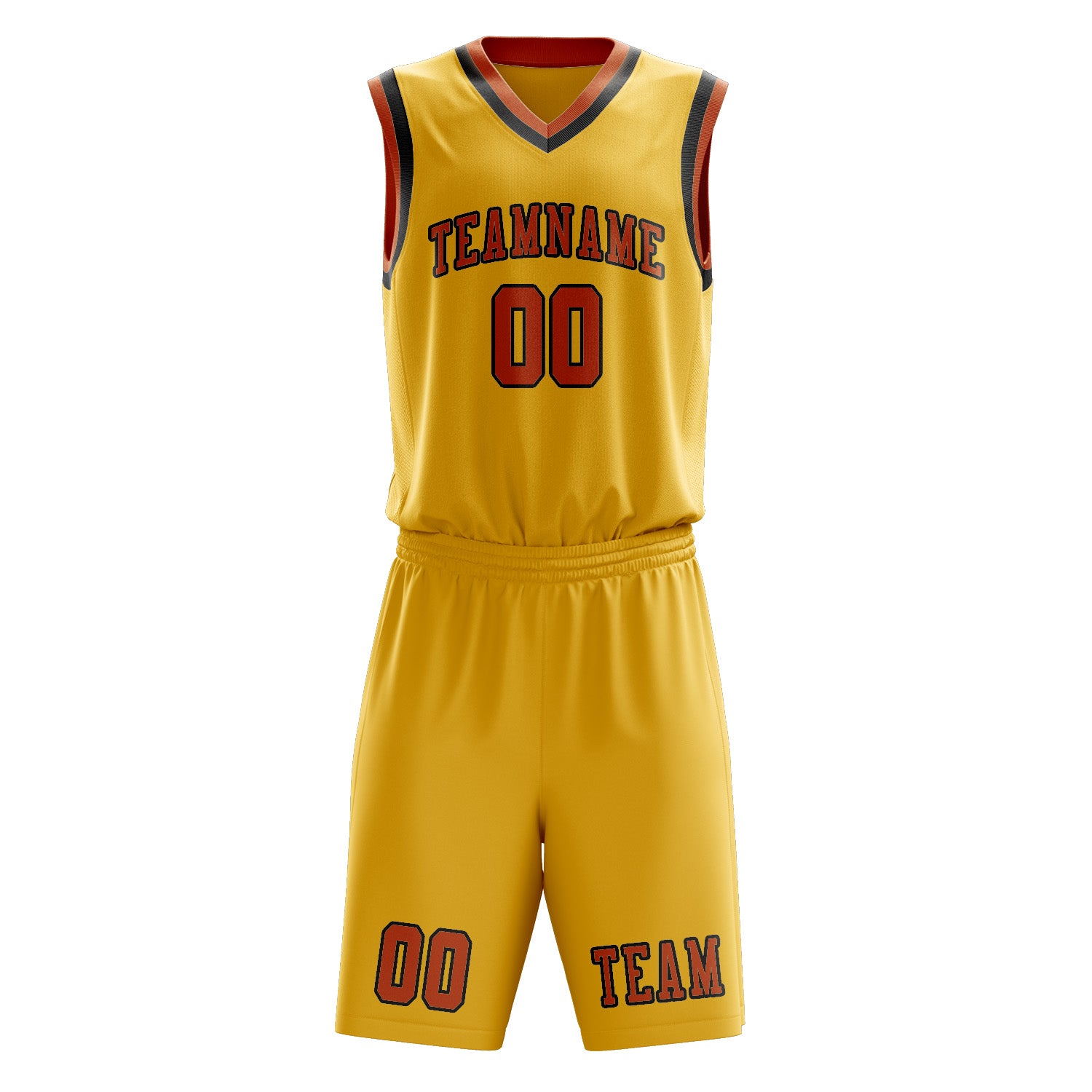 Custom Gold Orange Basketball Set