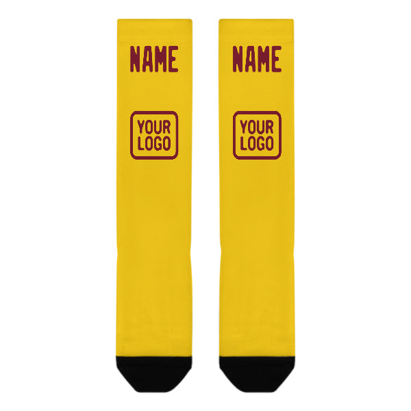 Custom Gold Crimson Red Knee-High Sock