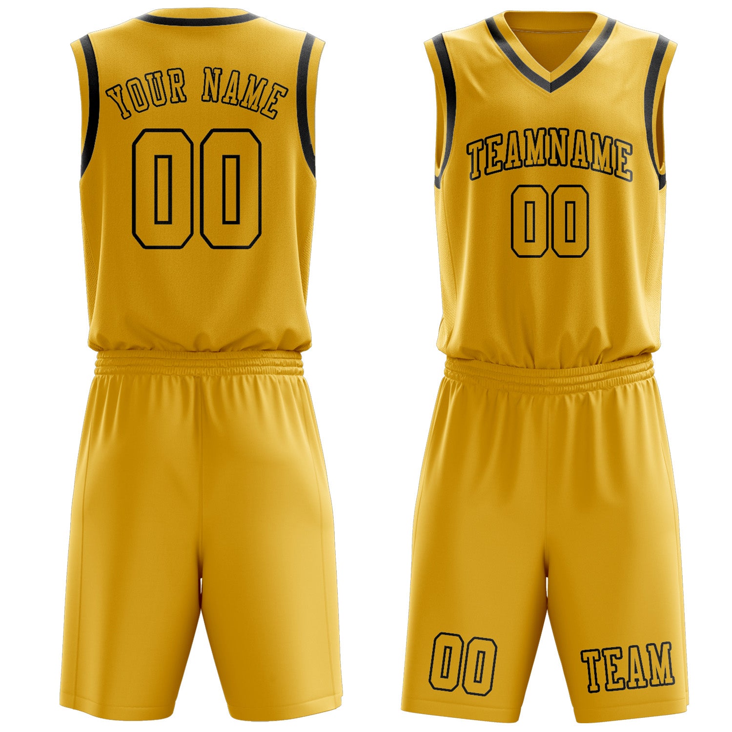 Custom Gold Gold Basketball Set