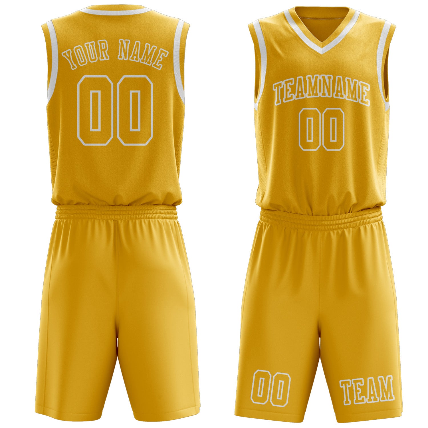 Custom Gold Gold Basketball Set