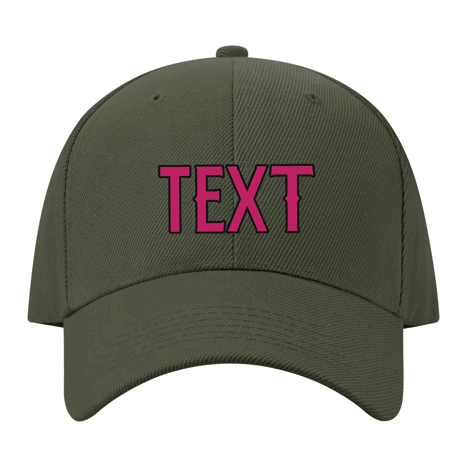 Custom Dark Green Light Pink Hat 34B21713