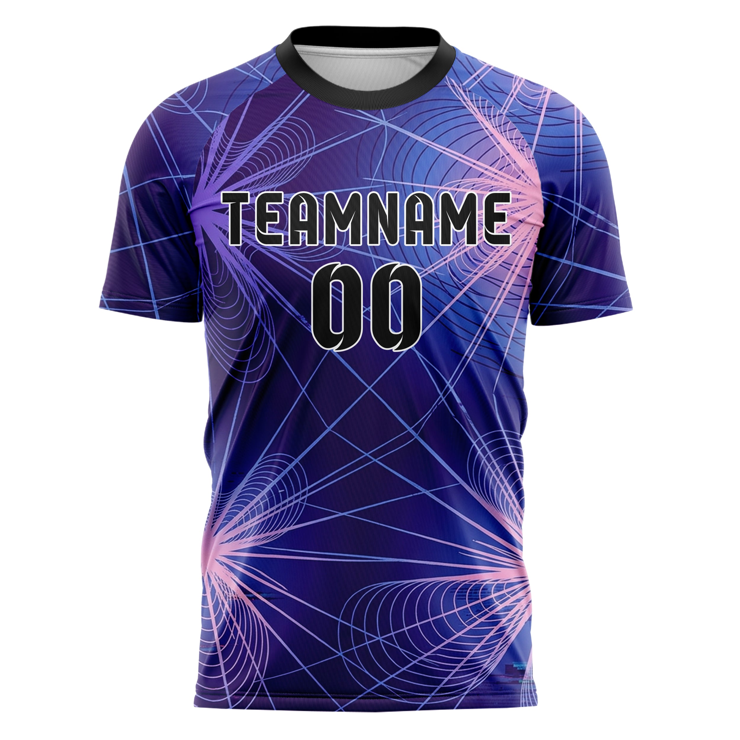Violet Blue Pink Gradient Gallery Line Sculpture Custom Soccer Jersey