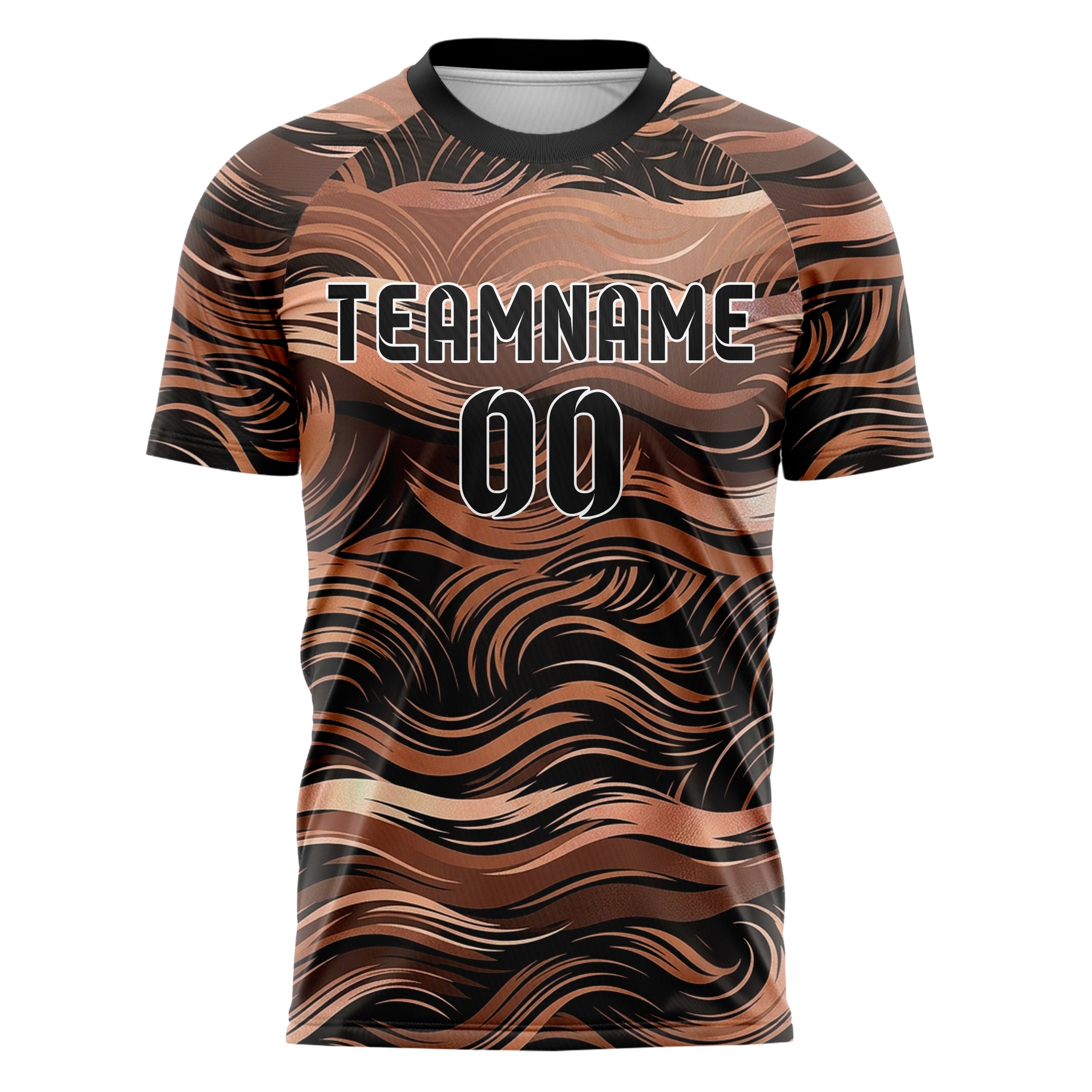 Copper Rose Gold Black Tidal Brush Vectors Custom Soccer Jersey