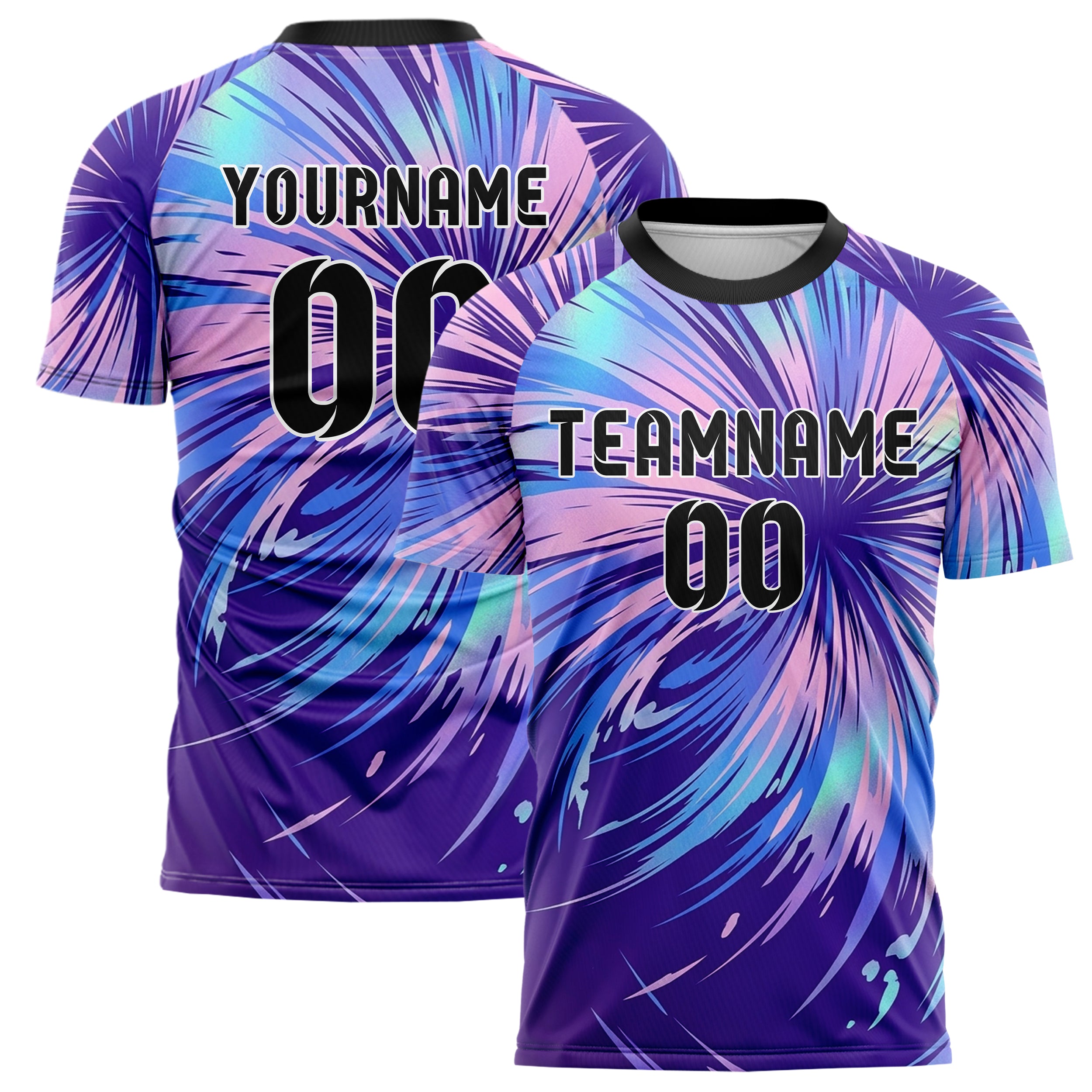 Violet Blue Pink Gradient Tidal Brush Vectors Custom Soccer Jersey