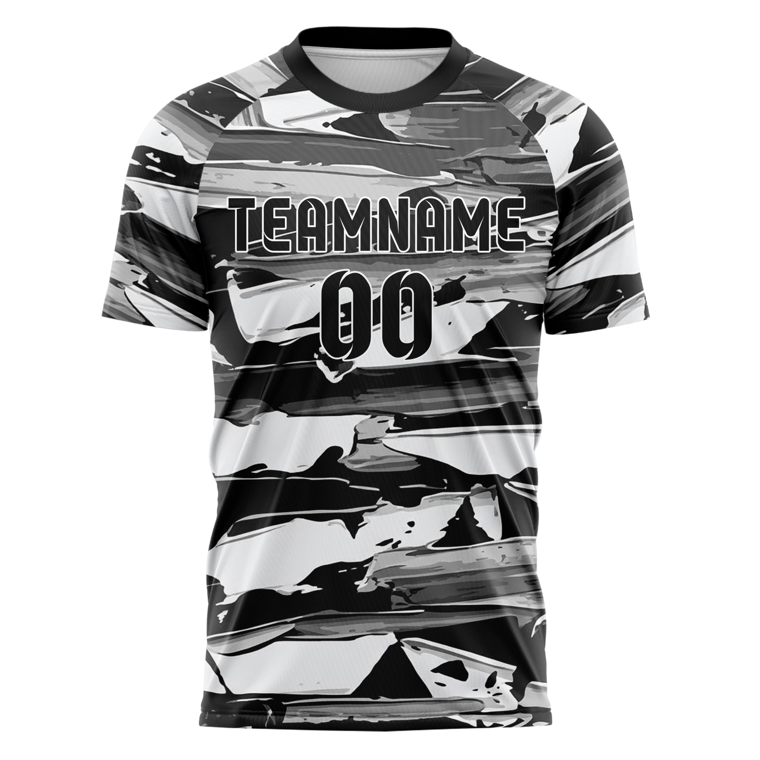Black White Grey Oil Impasto Shards Custom Soccer Jersey