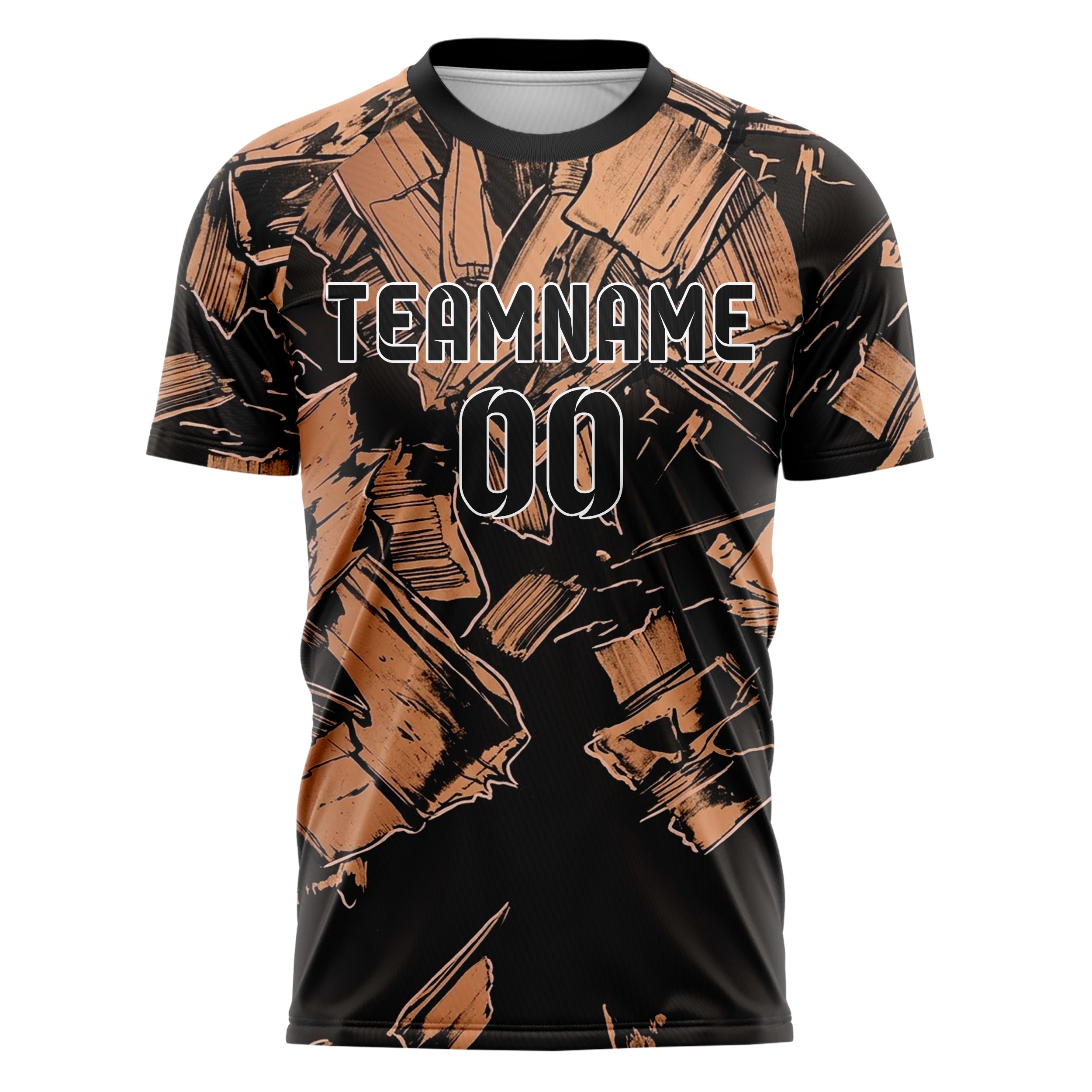 Copper Rose Gold Black Oil Impasto Shards Custom Soccer Jersey